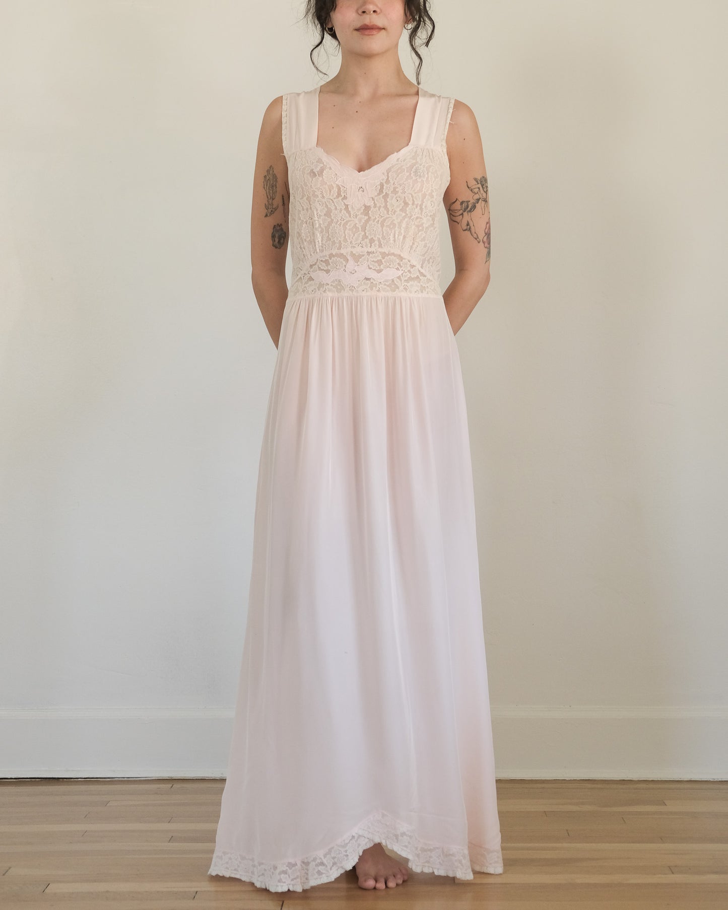 1930s PINK SLIP DRESS