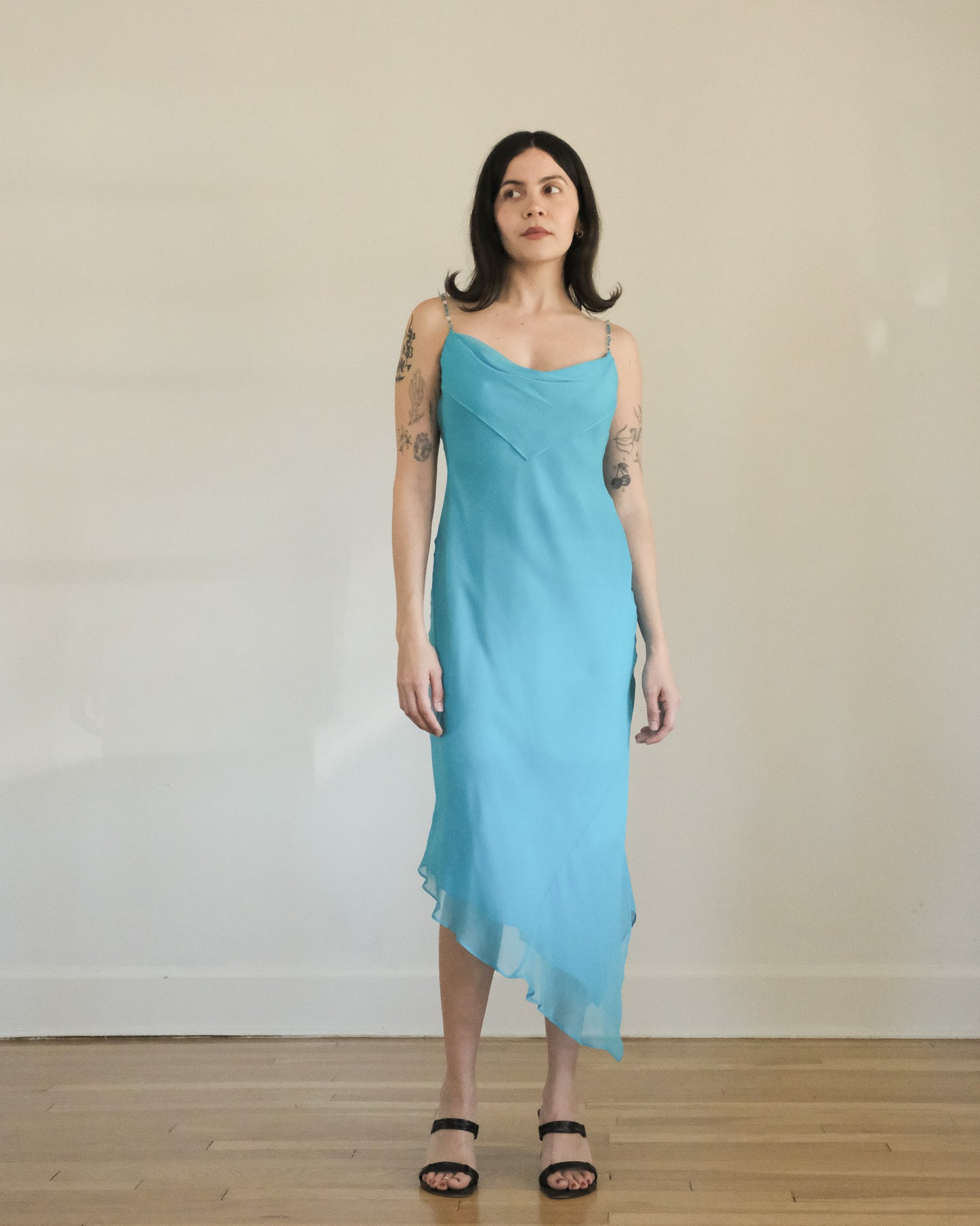 y2k Shelli Segal bias cut midi