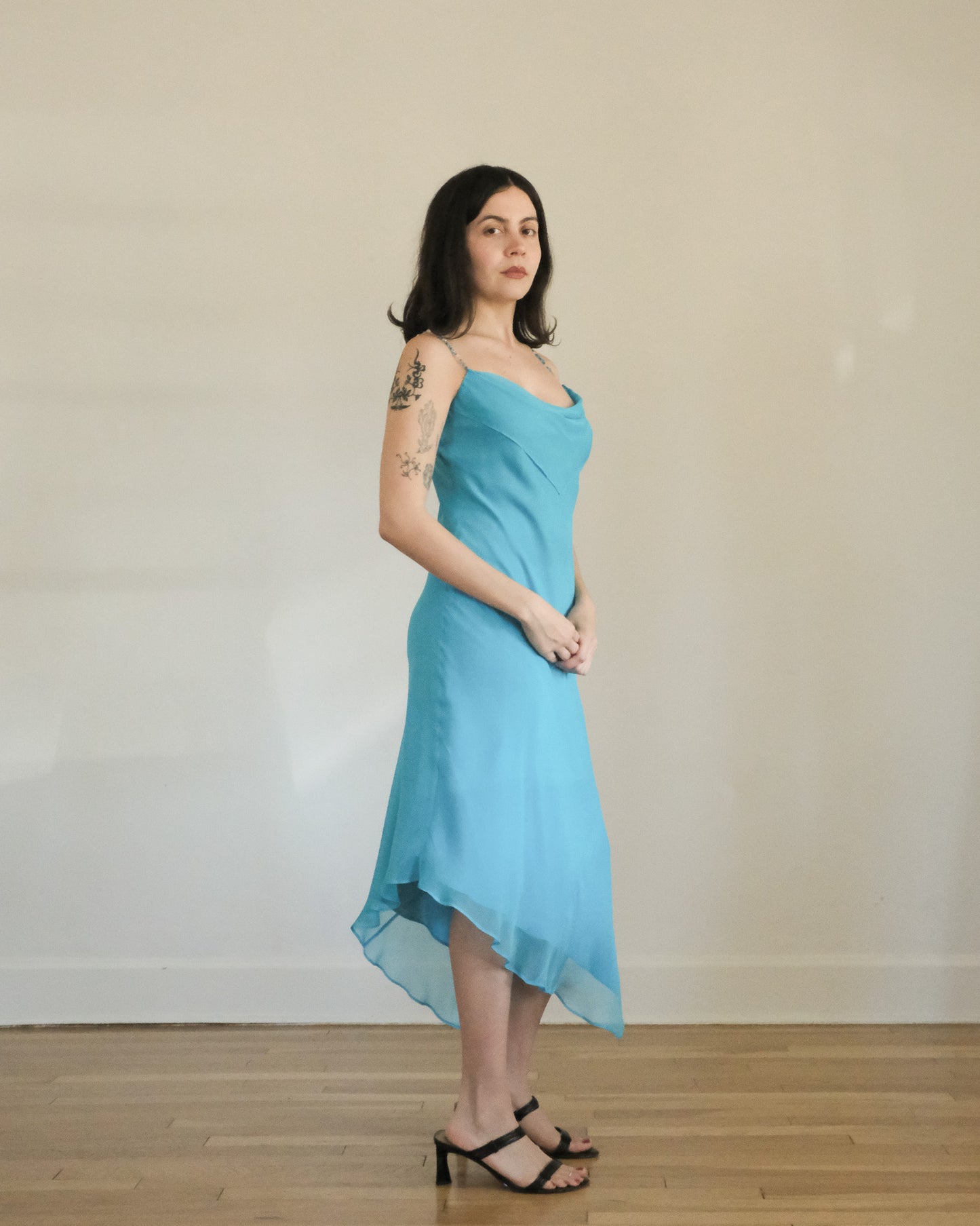 y2k Shelli Segal bias cut midi