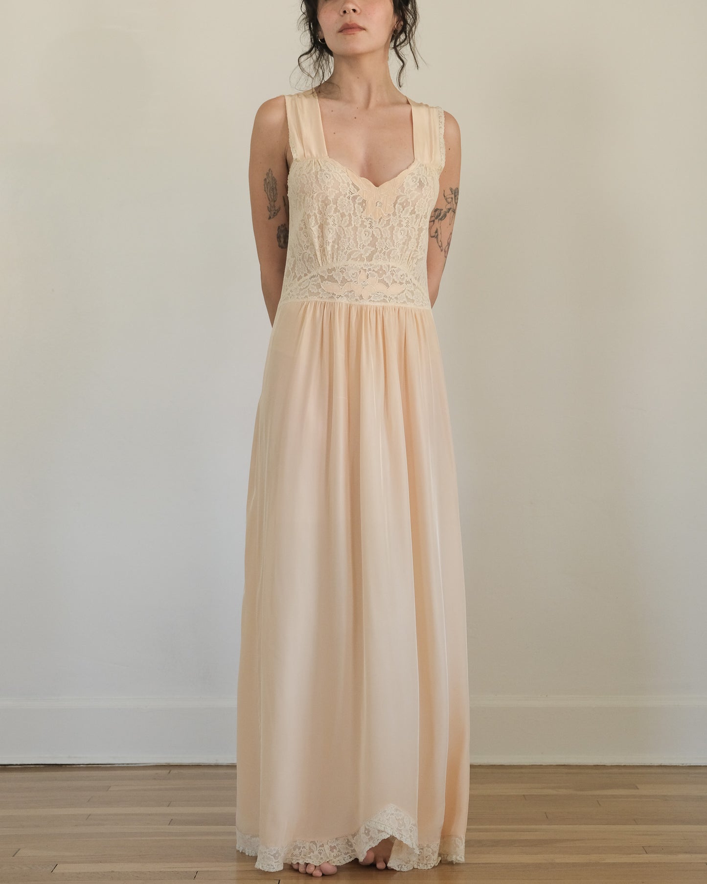 1930s PEACH SLIP DRESS