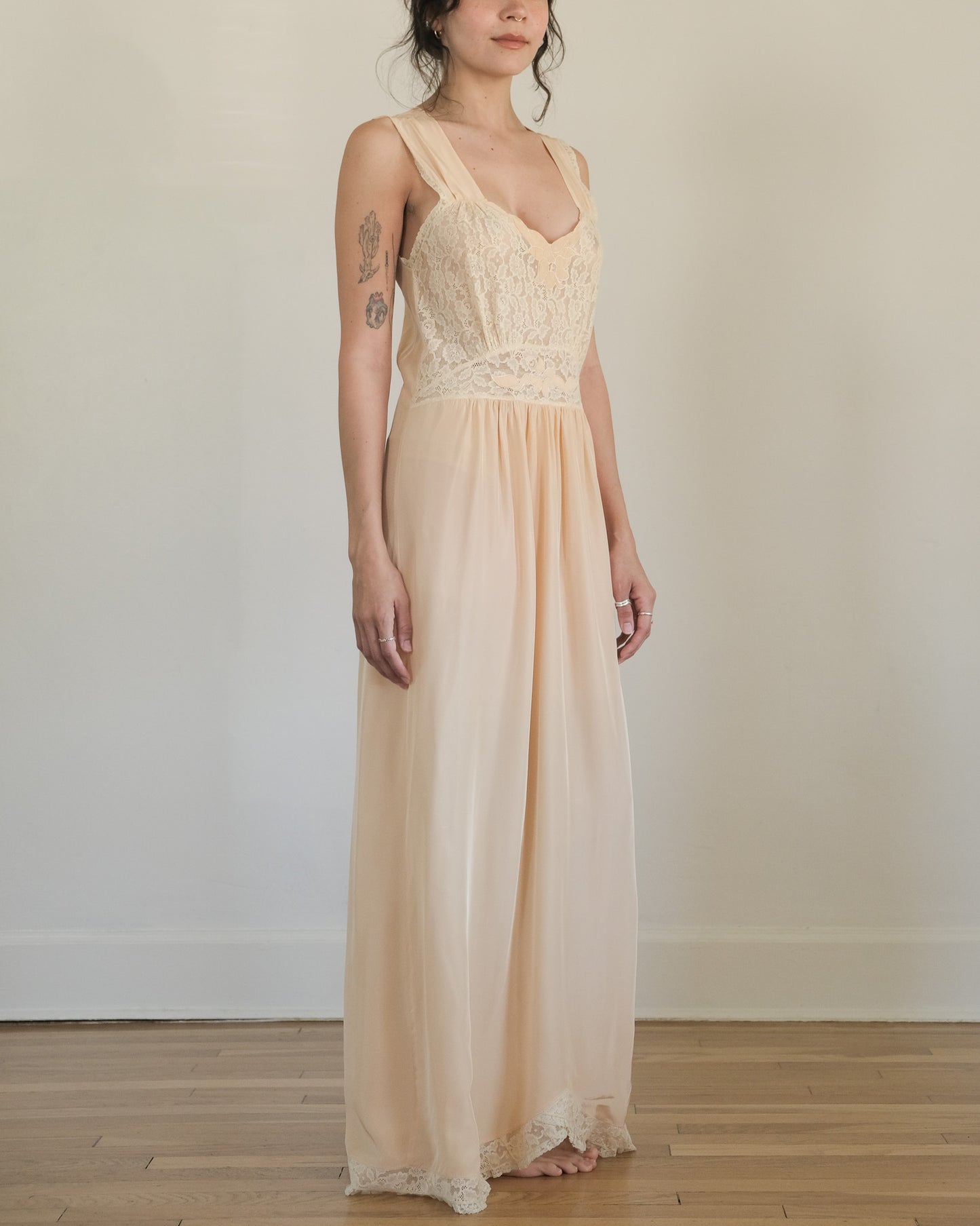 1930s PEACH SLIP DRESS