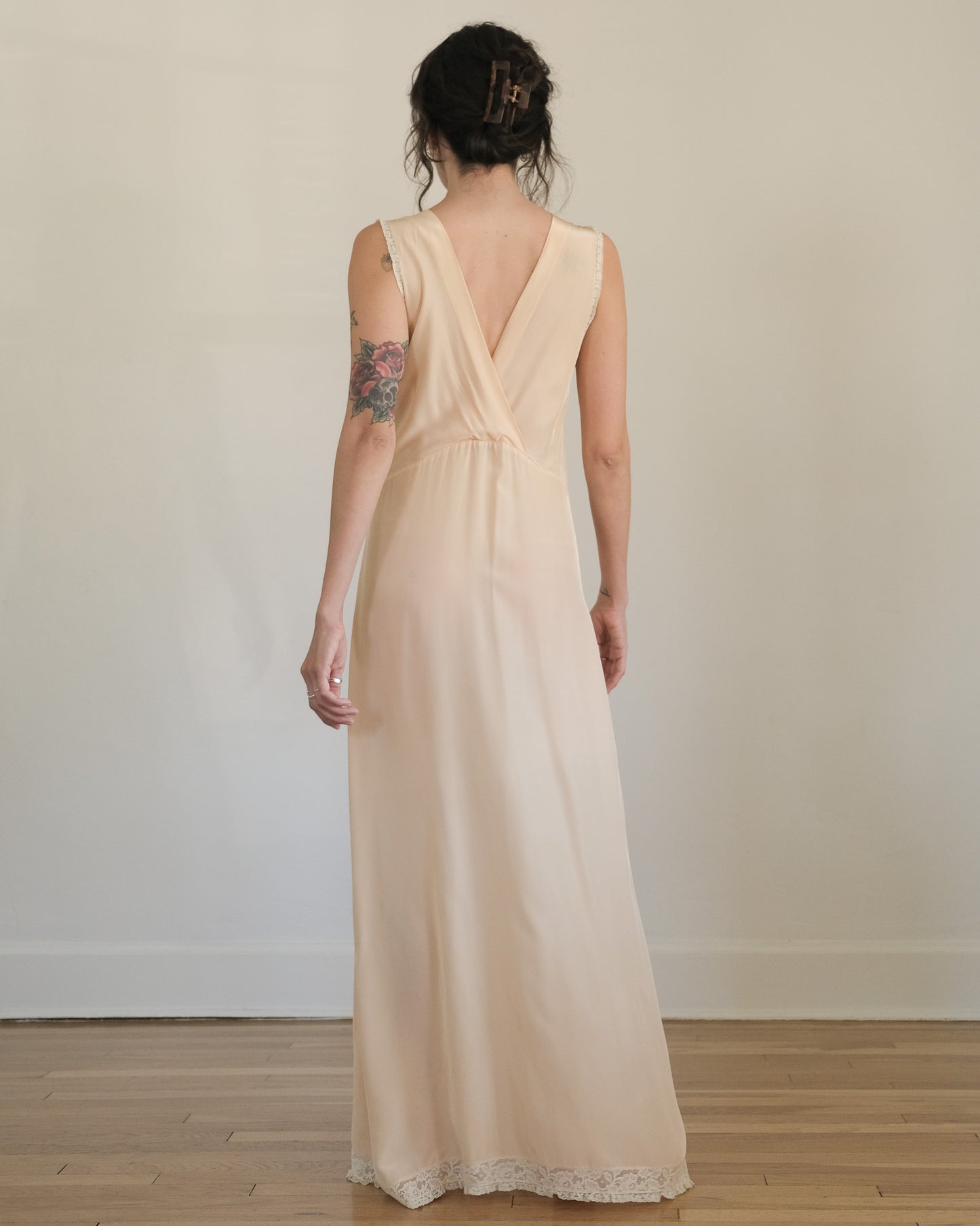 1930s PEACH SLIP DRESS