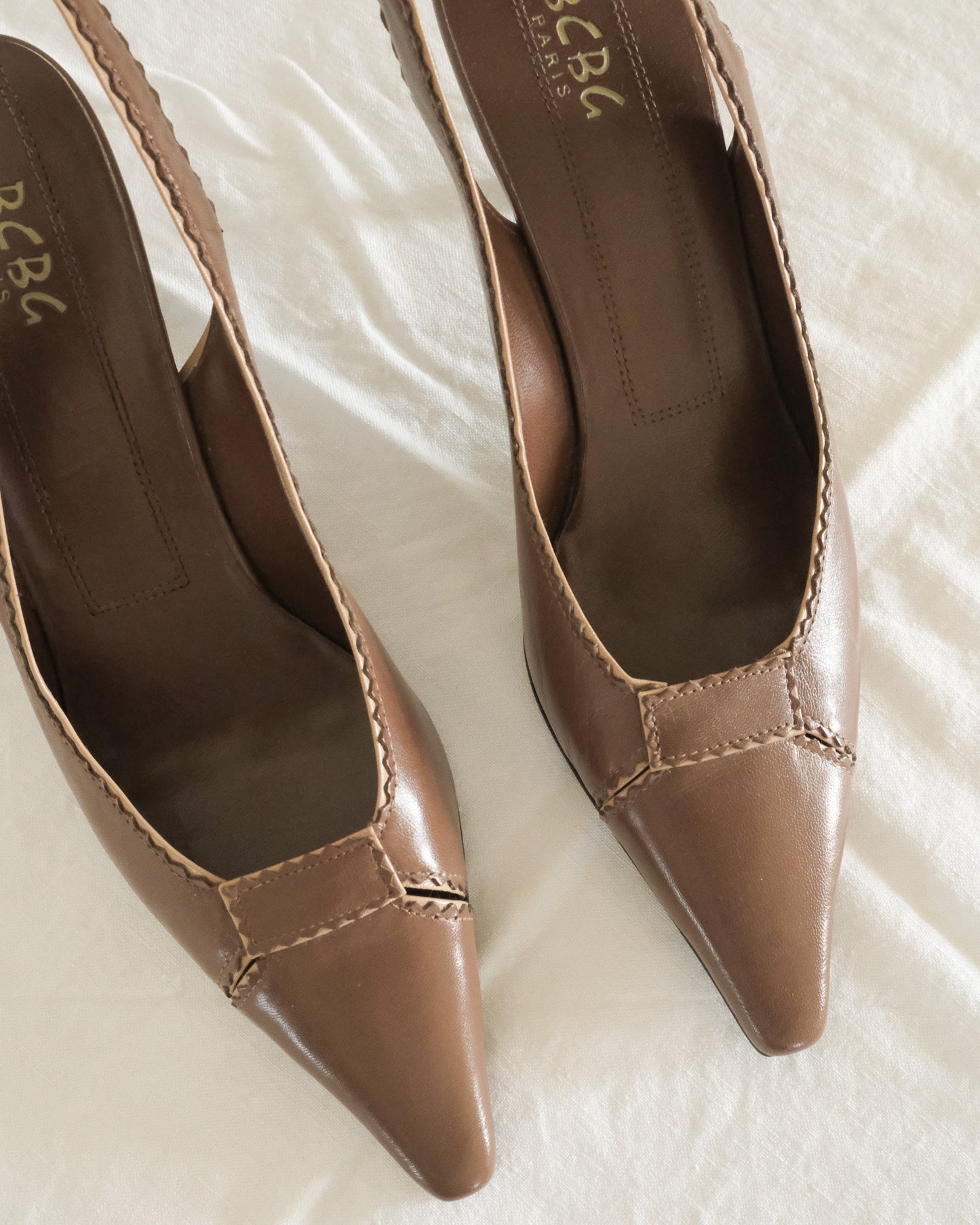 BCBG leather slingbacks