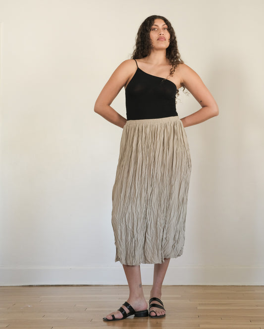 90s silk crinkle skirt