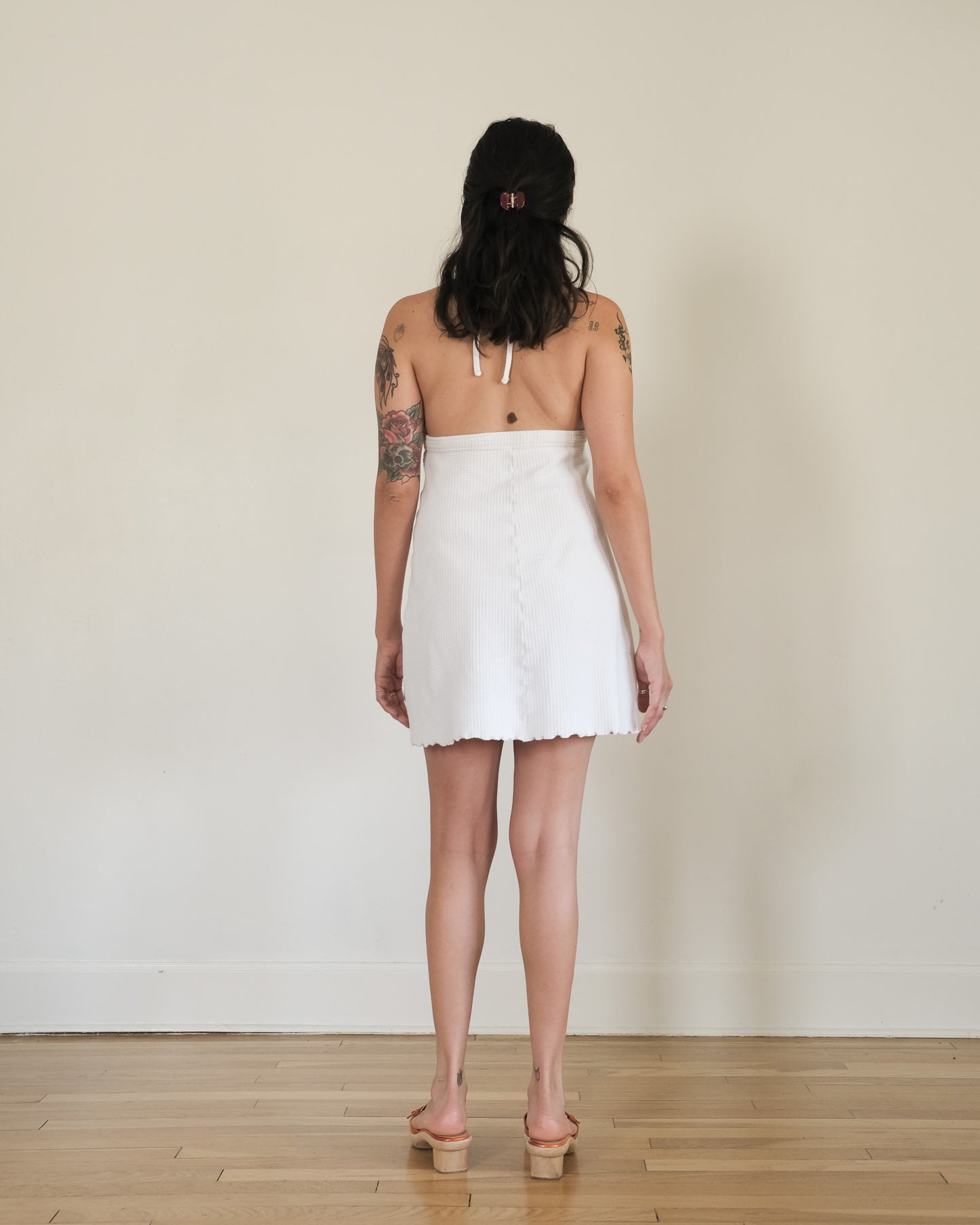 90s Mossimo waffle halter dress