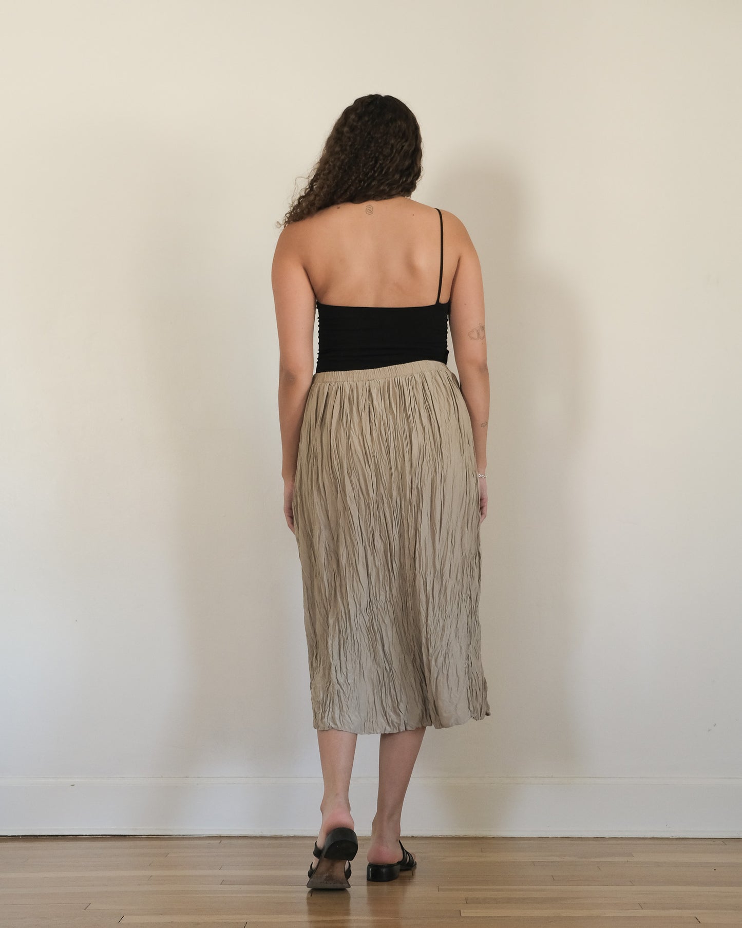 90s silk crinkle skirt