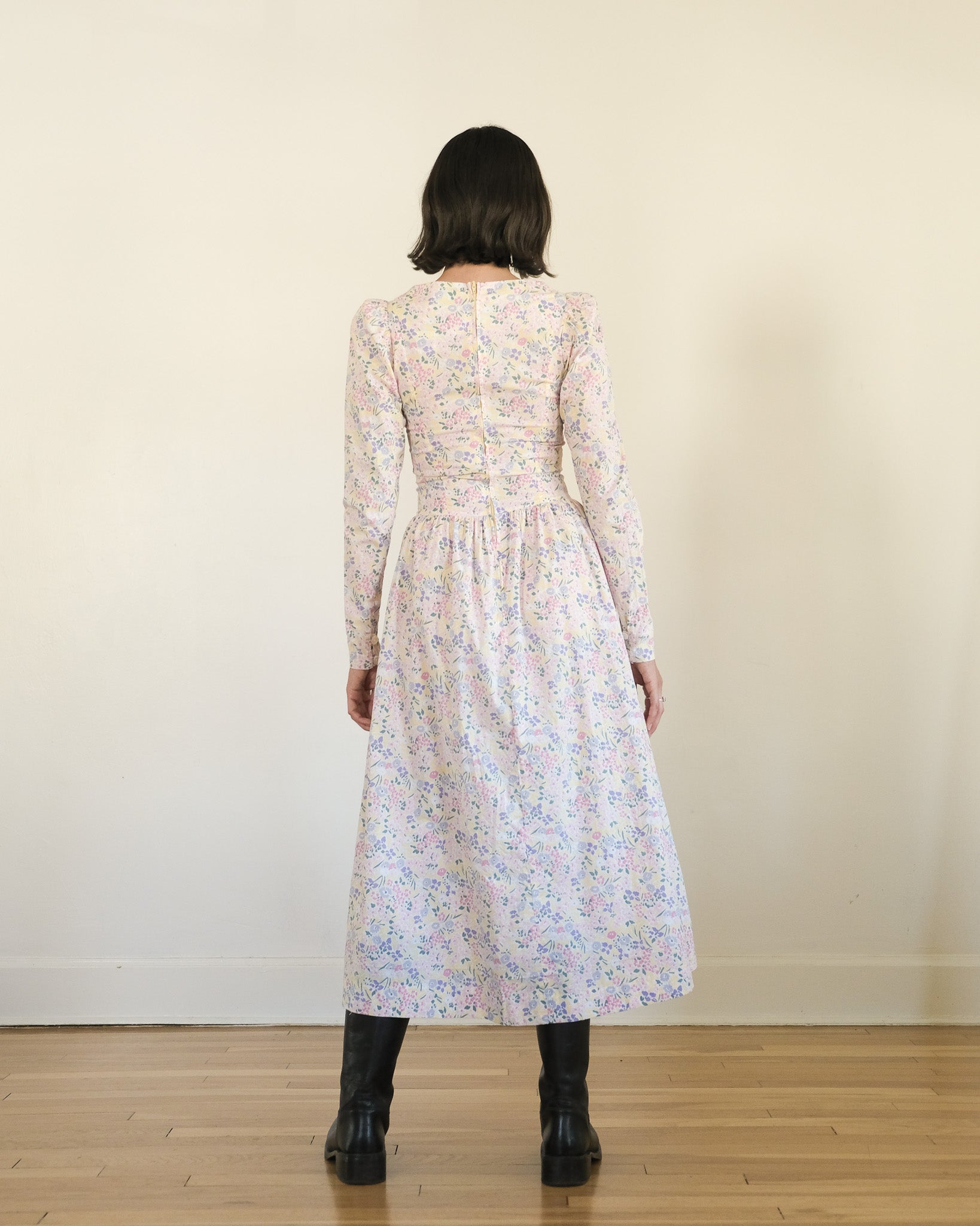 90s Laura Ashley cotton floral midi dress – deep end vintage