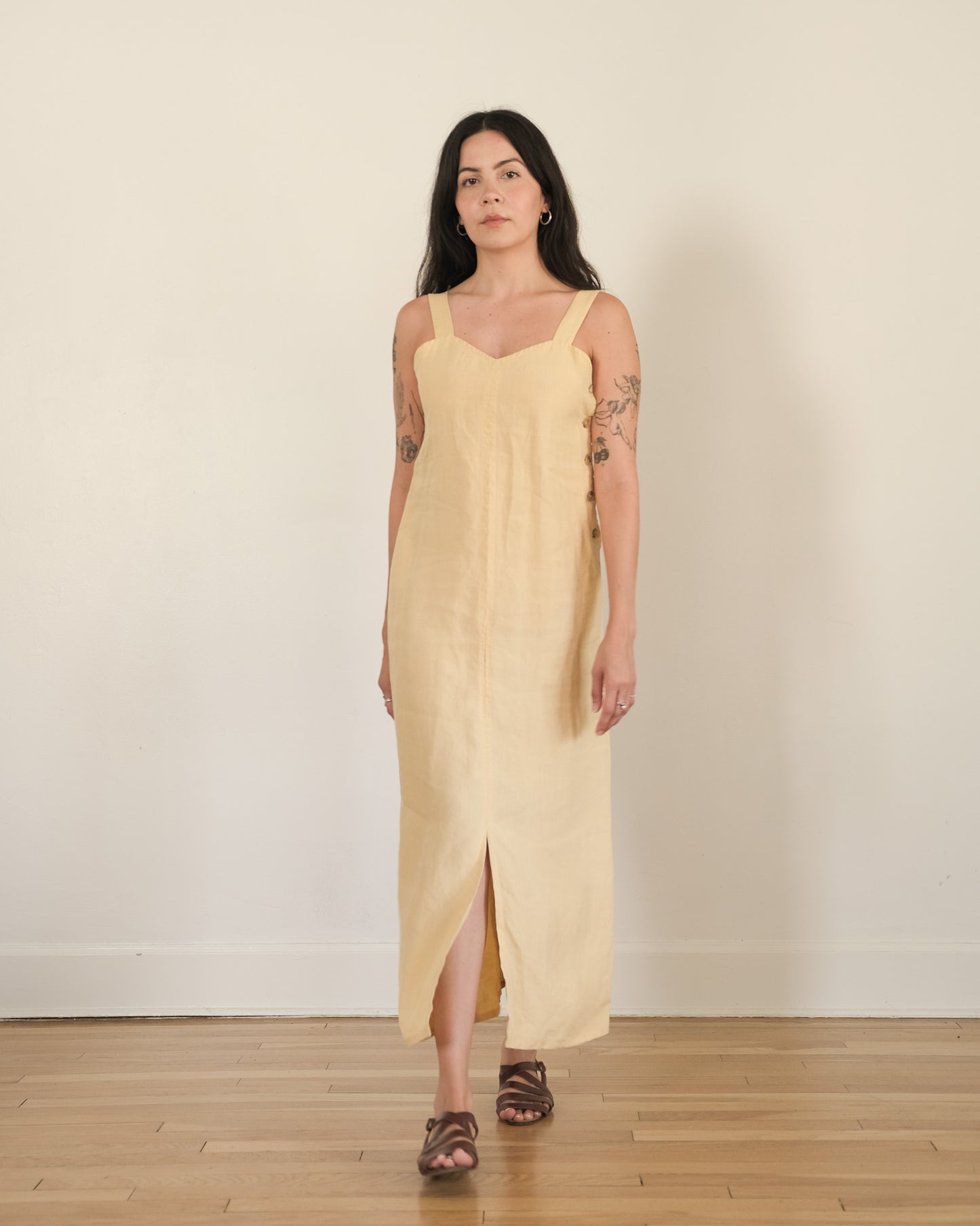 90s Calvin Klein linen column dress