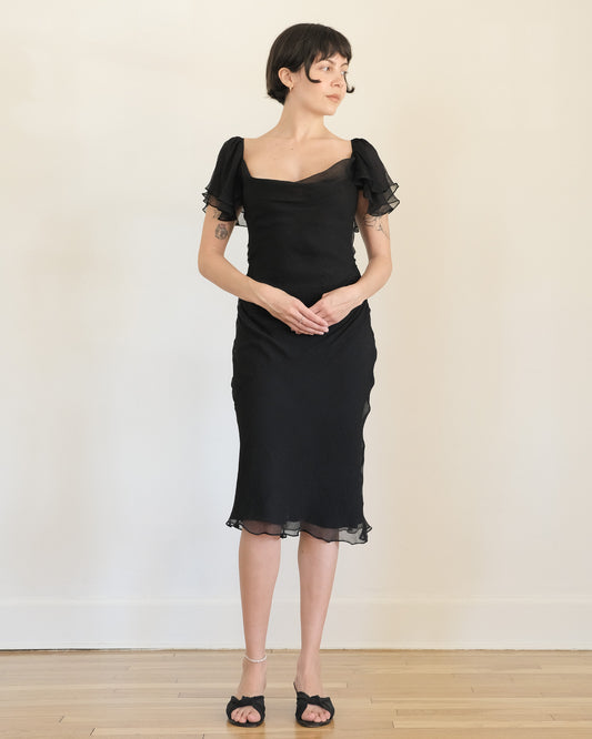 Catherine Malandrino silk chiffon cocktail dress