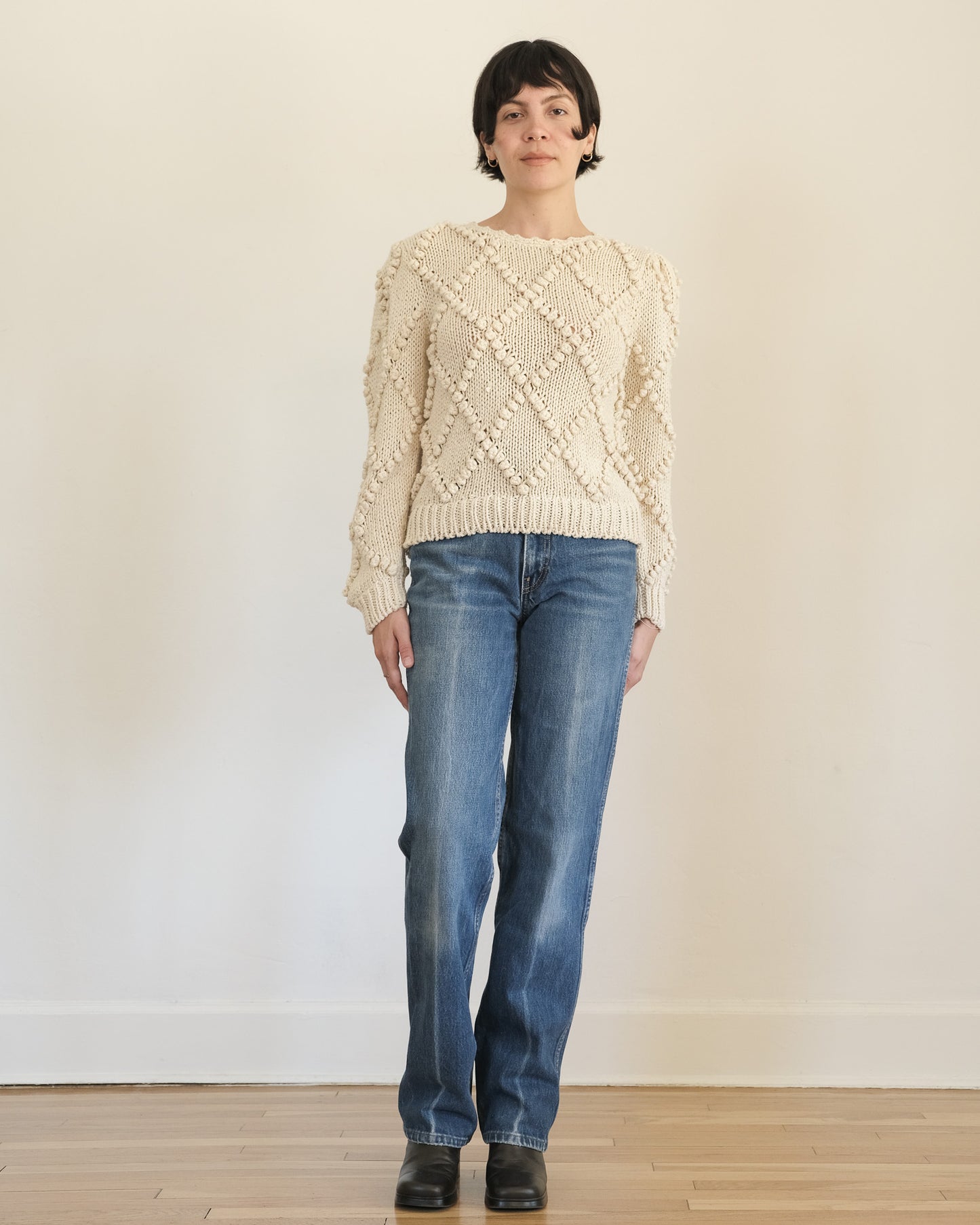 80s silk blend hand-knit sweater