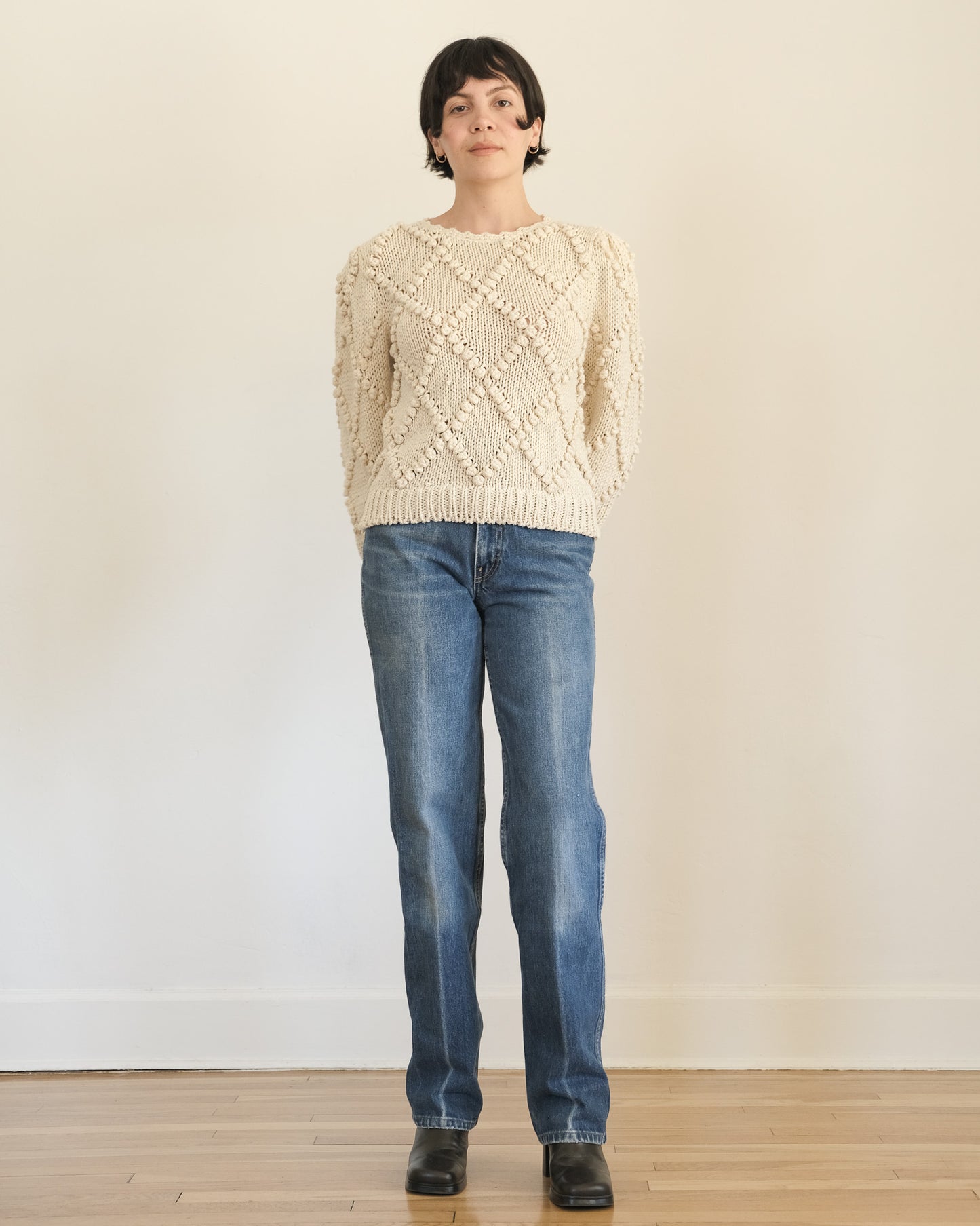 80s silk blend hand-knit sweater