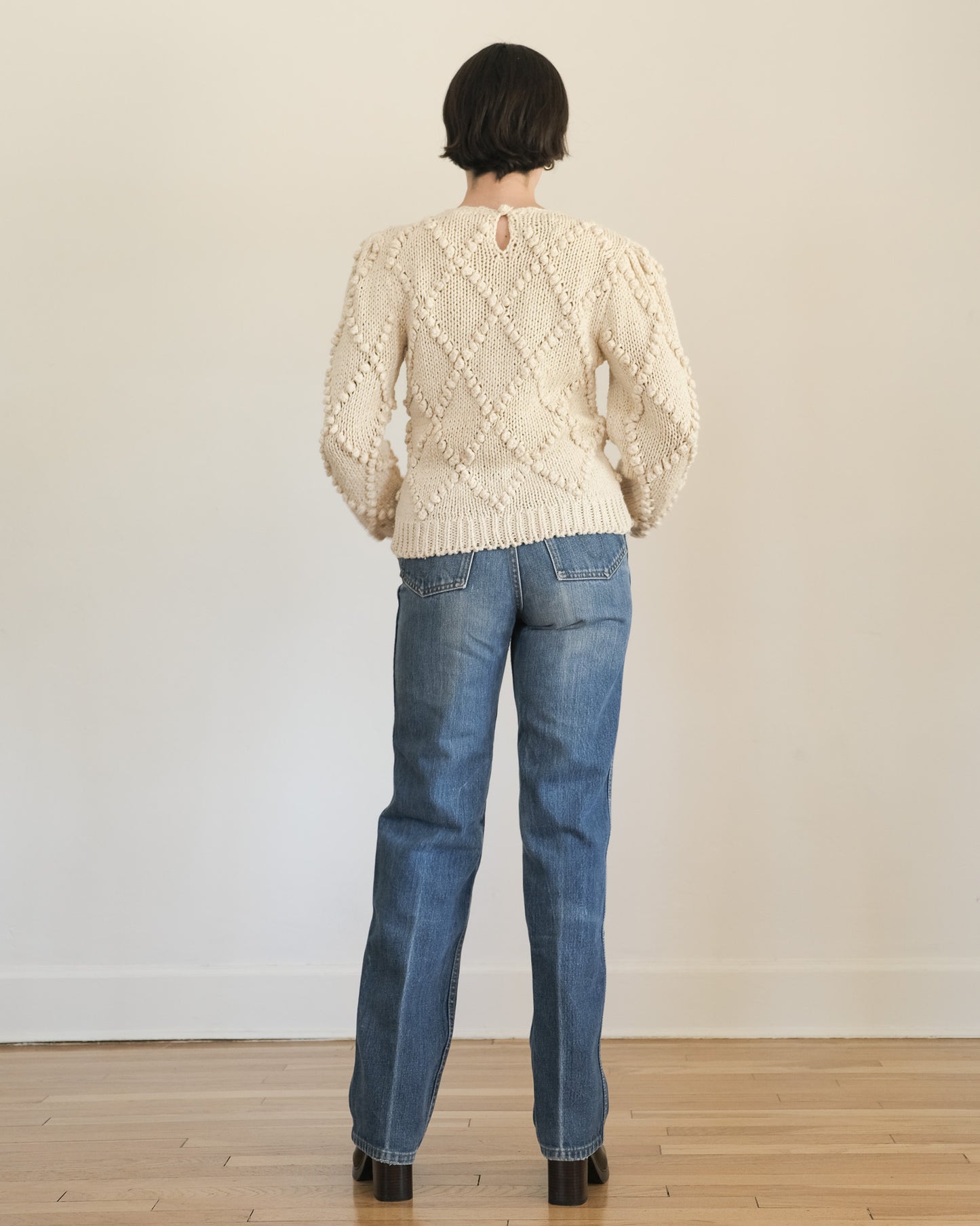 80s silk blend hand-knit sweater