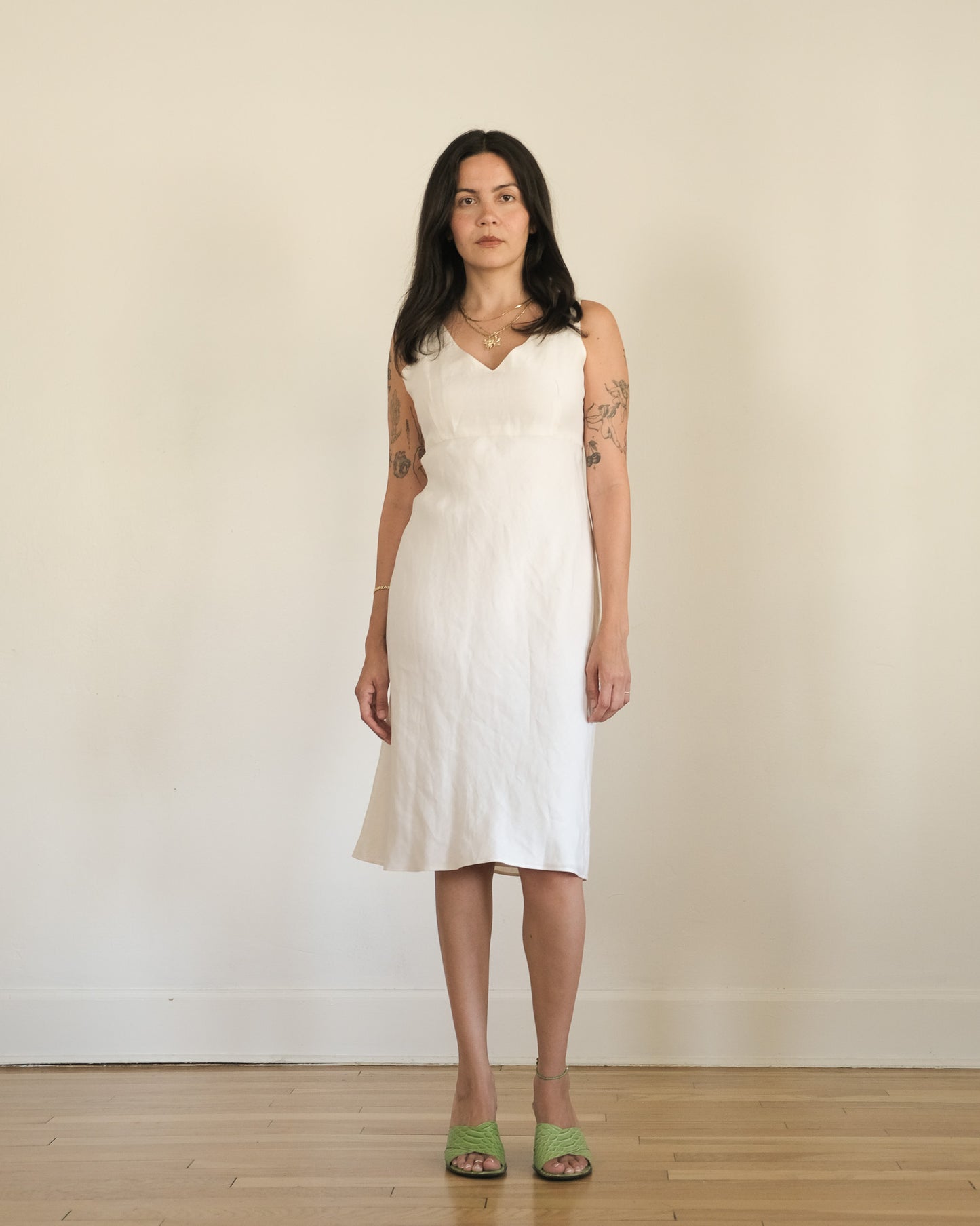 y2k Banana Republic linen + silk dress