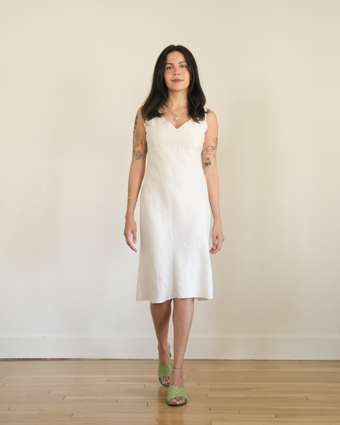 y2k Banana Republic linen + silk dress