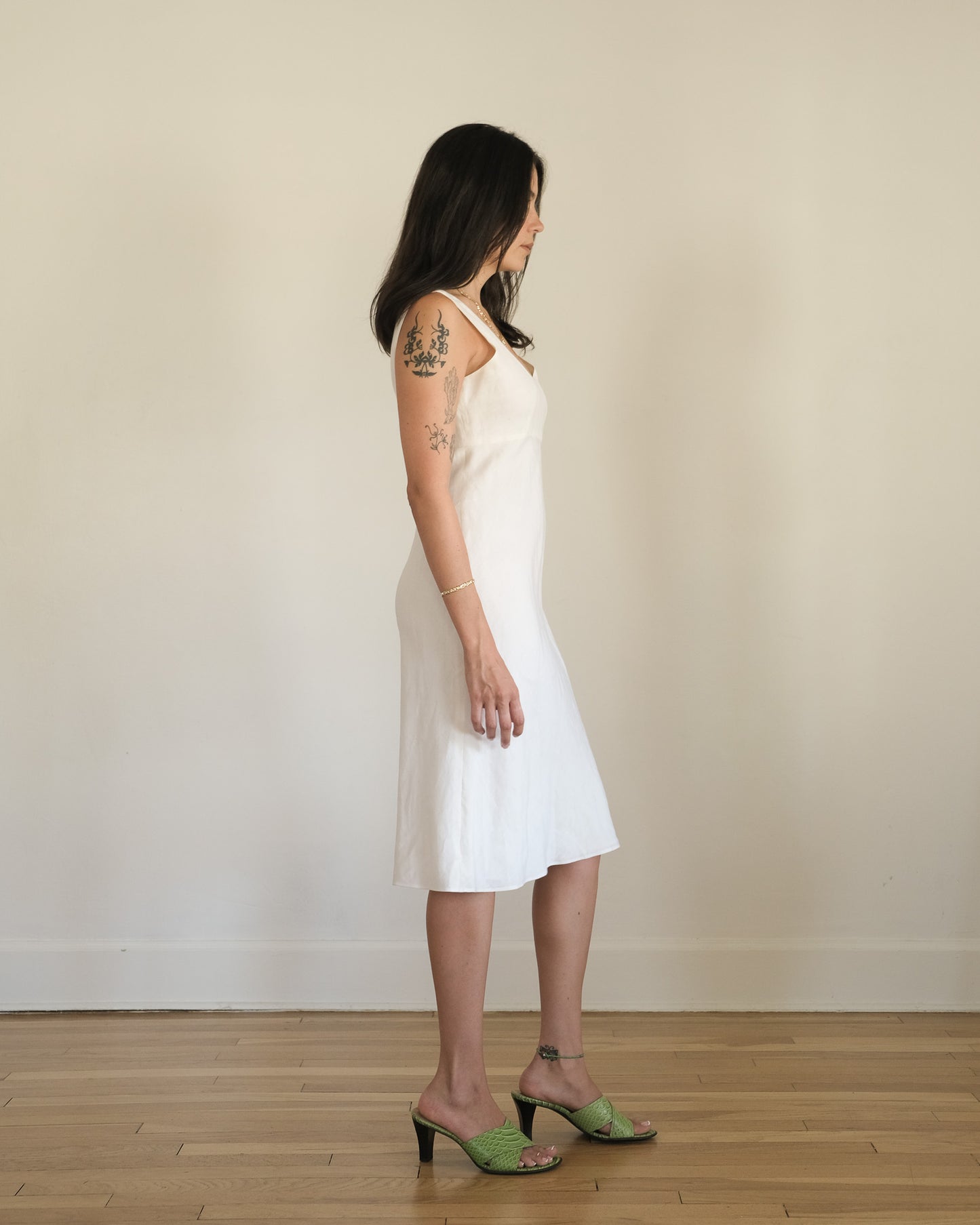 y2k Banana Republic linen + silk dress