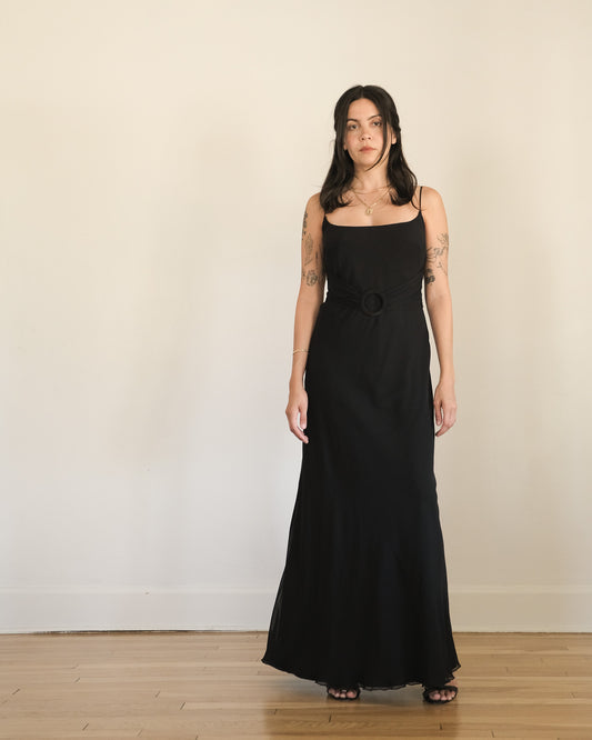 90s chiffon o-ring gown