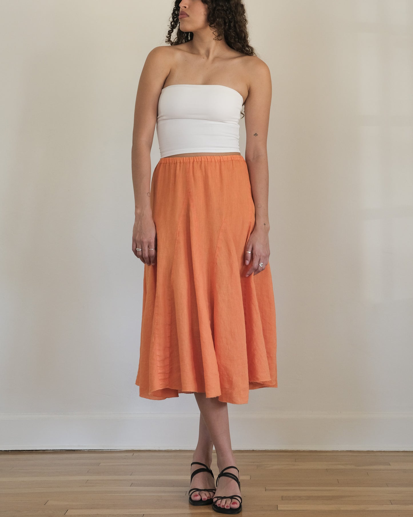 LINEN GODET SKIRT