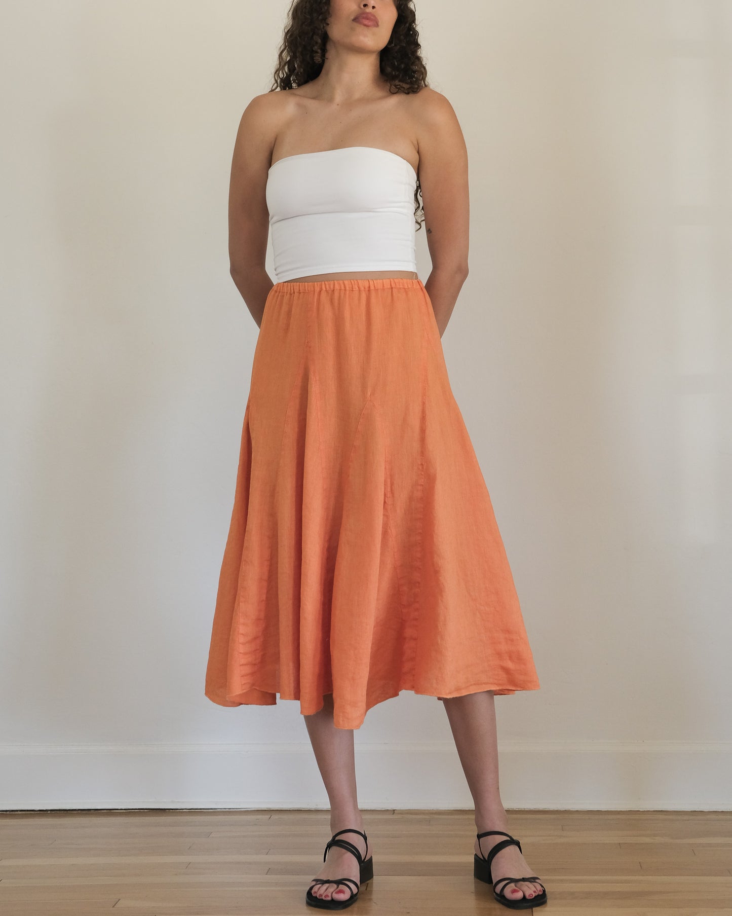 LINEN GODET SKIRT