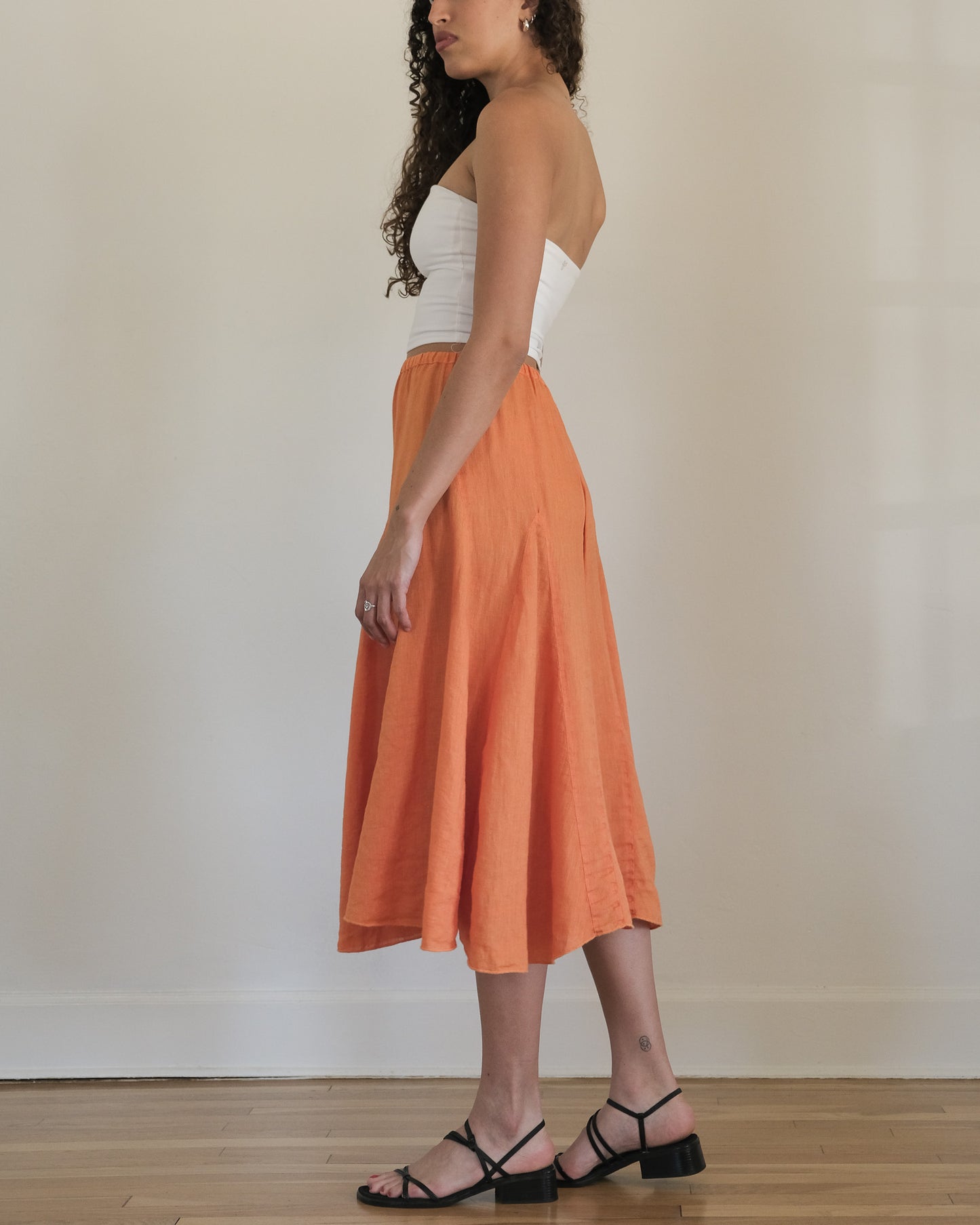 LINEN GODET SKIRT