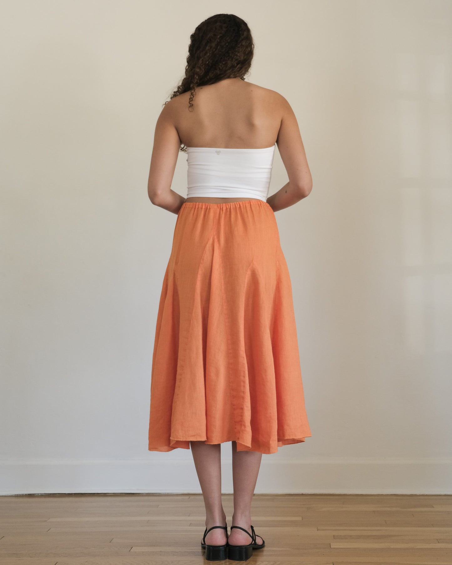 LINEN GODET SKIRT