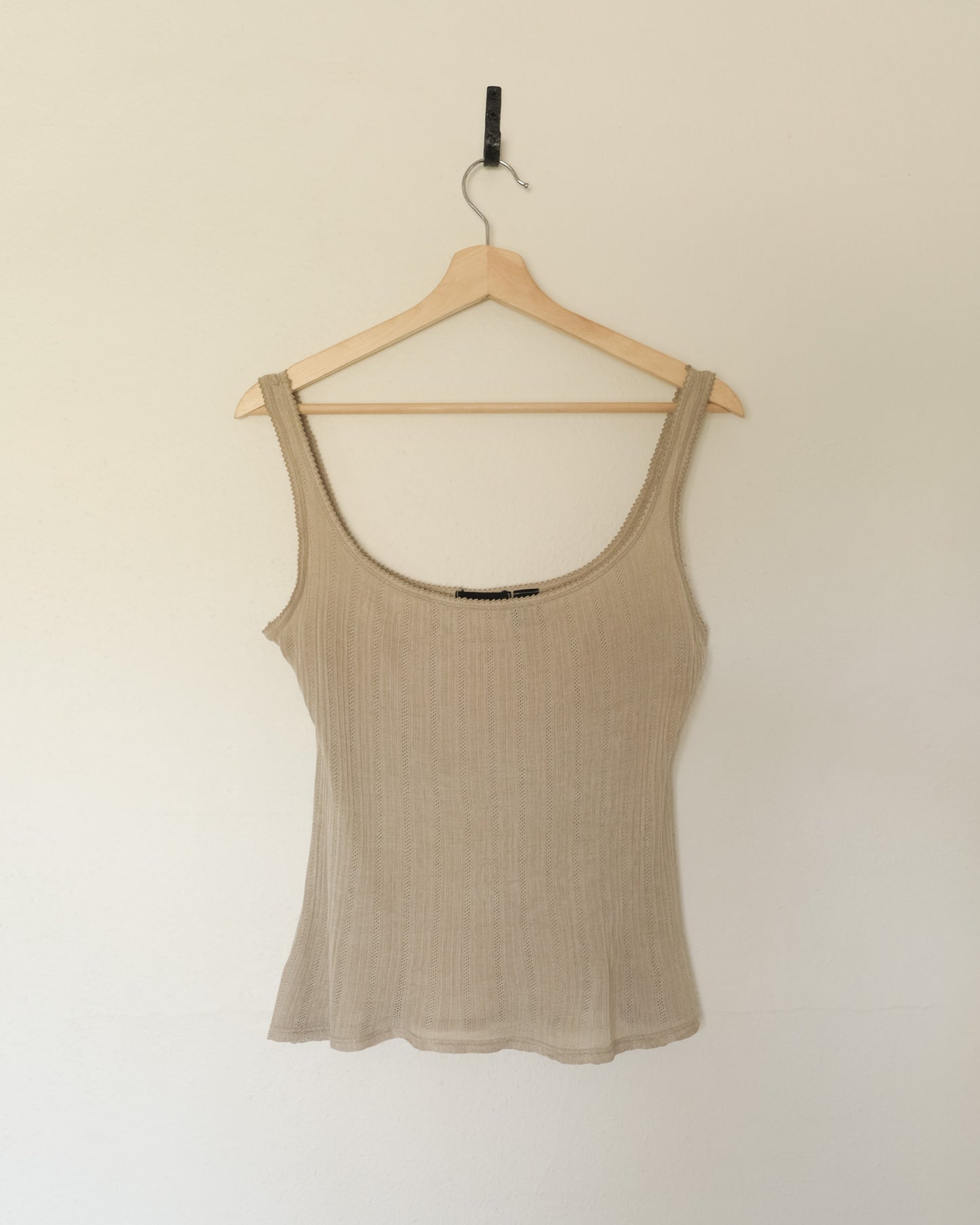 90s Donna Karan silk pointelle tank