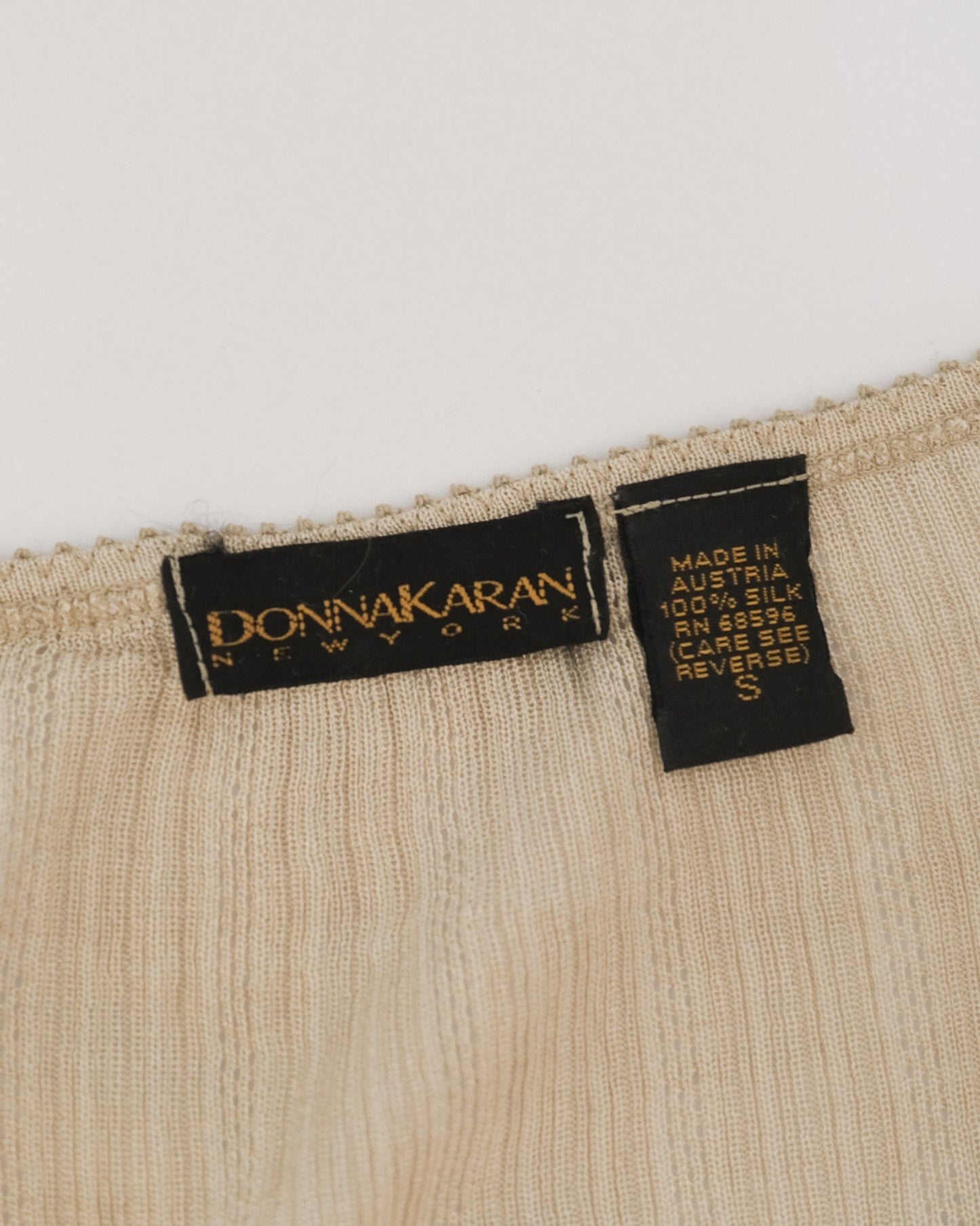 90s Donna Karan silk pointelle tank