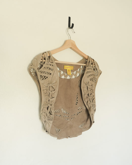 y2k Catherine Malandrino suede bolero