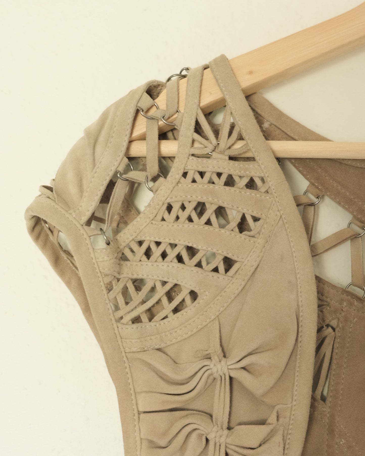 y2k Catherine Malandrino suede bolero
