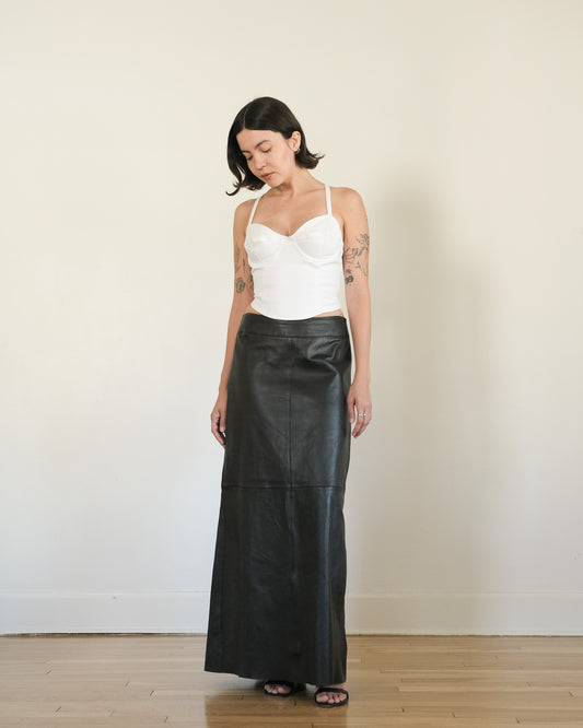 y2k BCBG leather maxi skirt