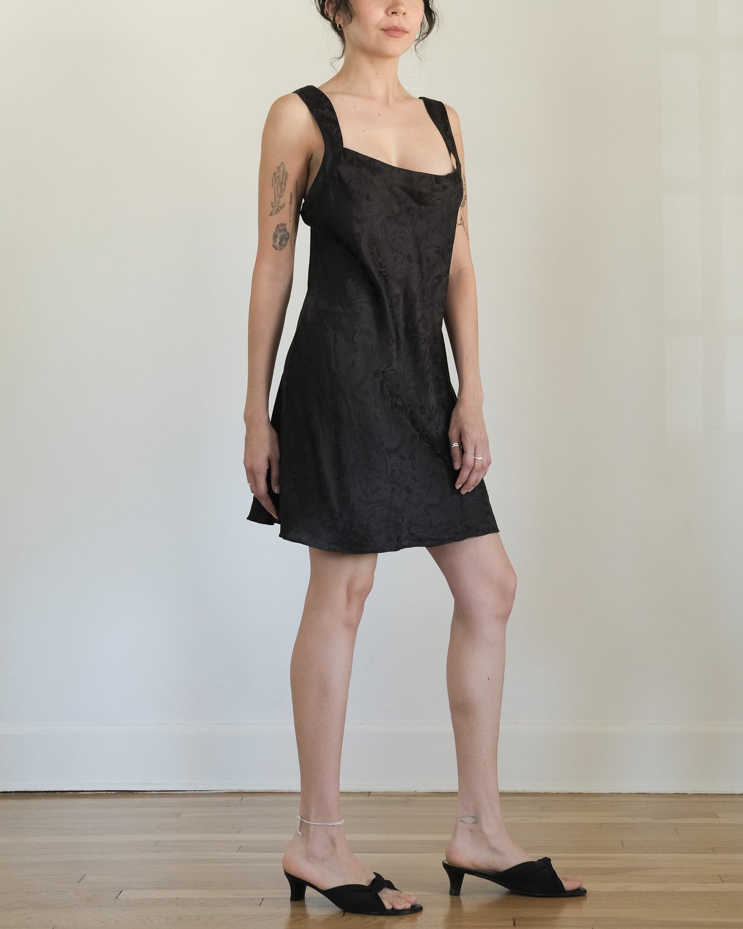 SILK JACQUARD MINI SLIPDRESS