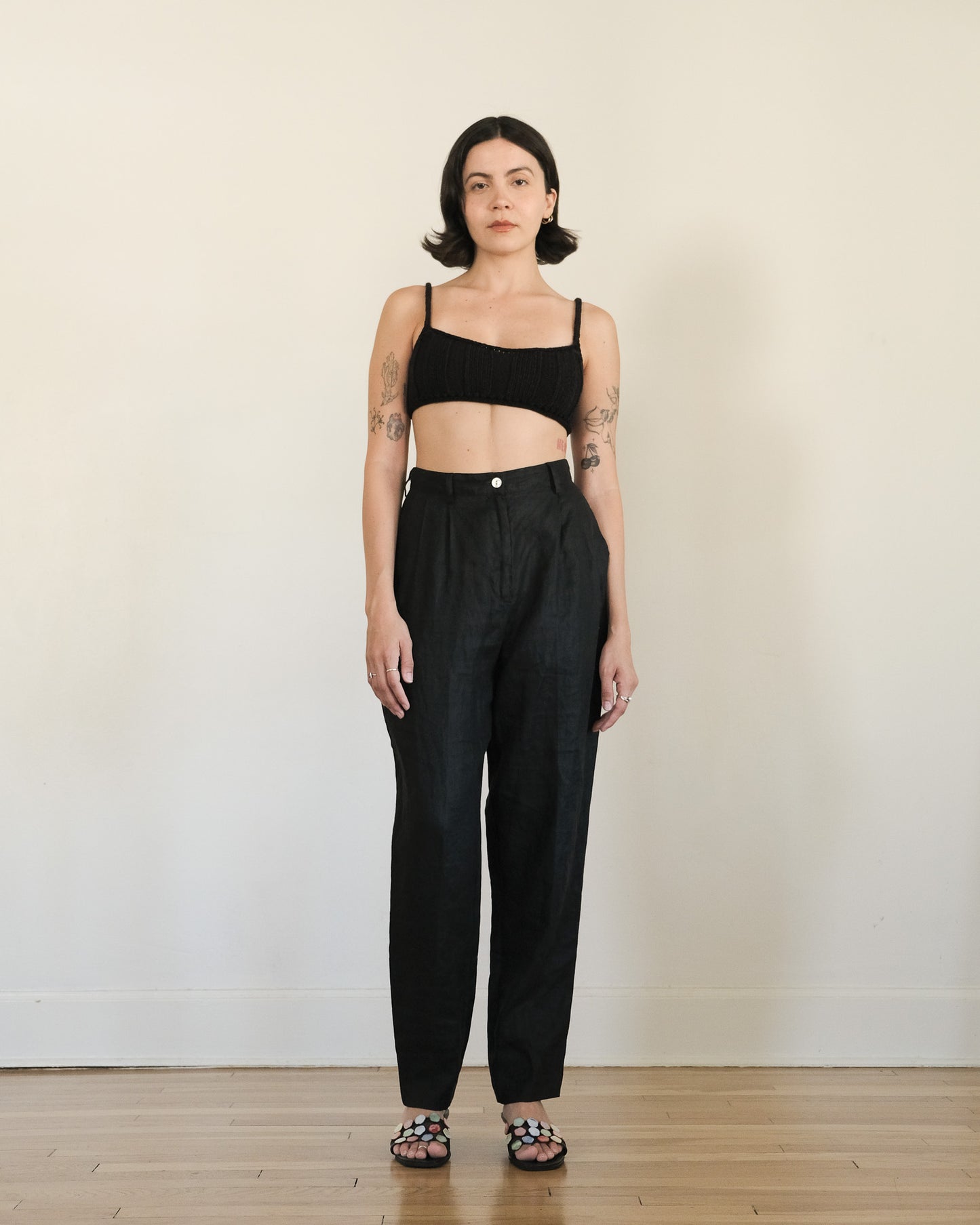 90s Benetton linen pleated trousers