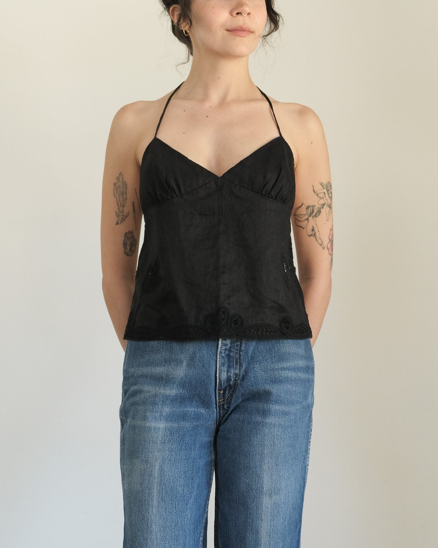 LAUNDRY LINEN BACKLESS HALTER