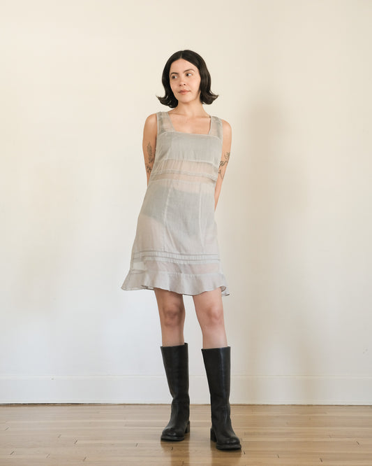 y2k sheer cotton + silk mini dress