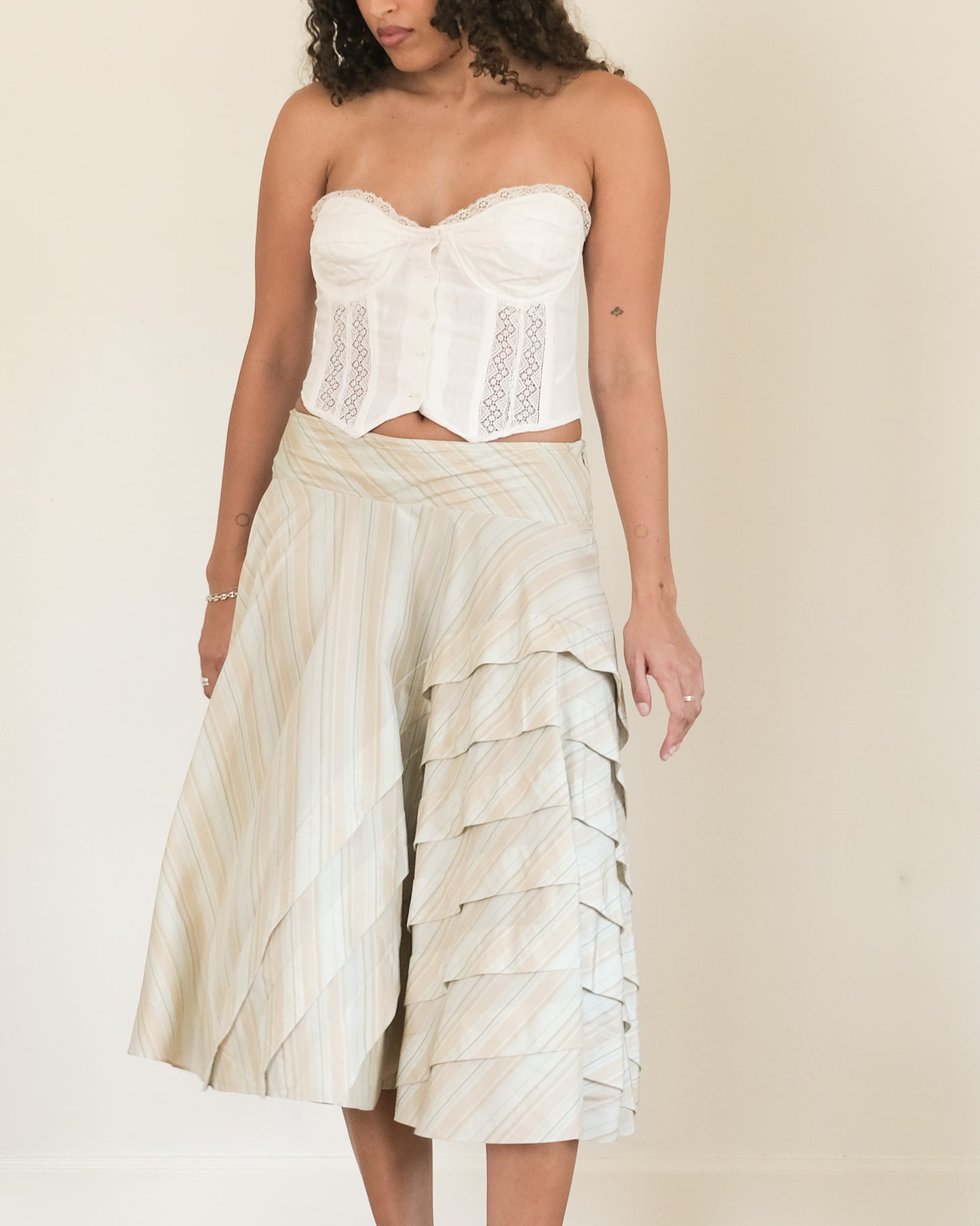 00s DKNY silk a-line skirt