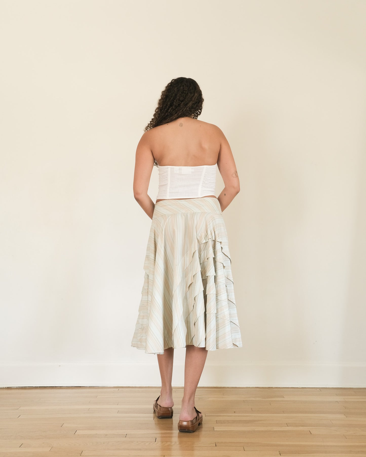 90s DKNY linen strapless top