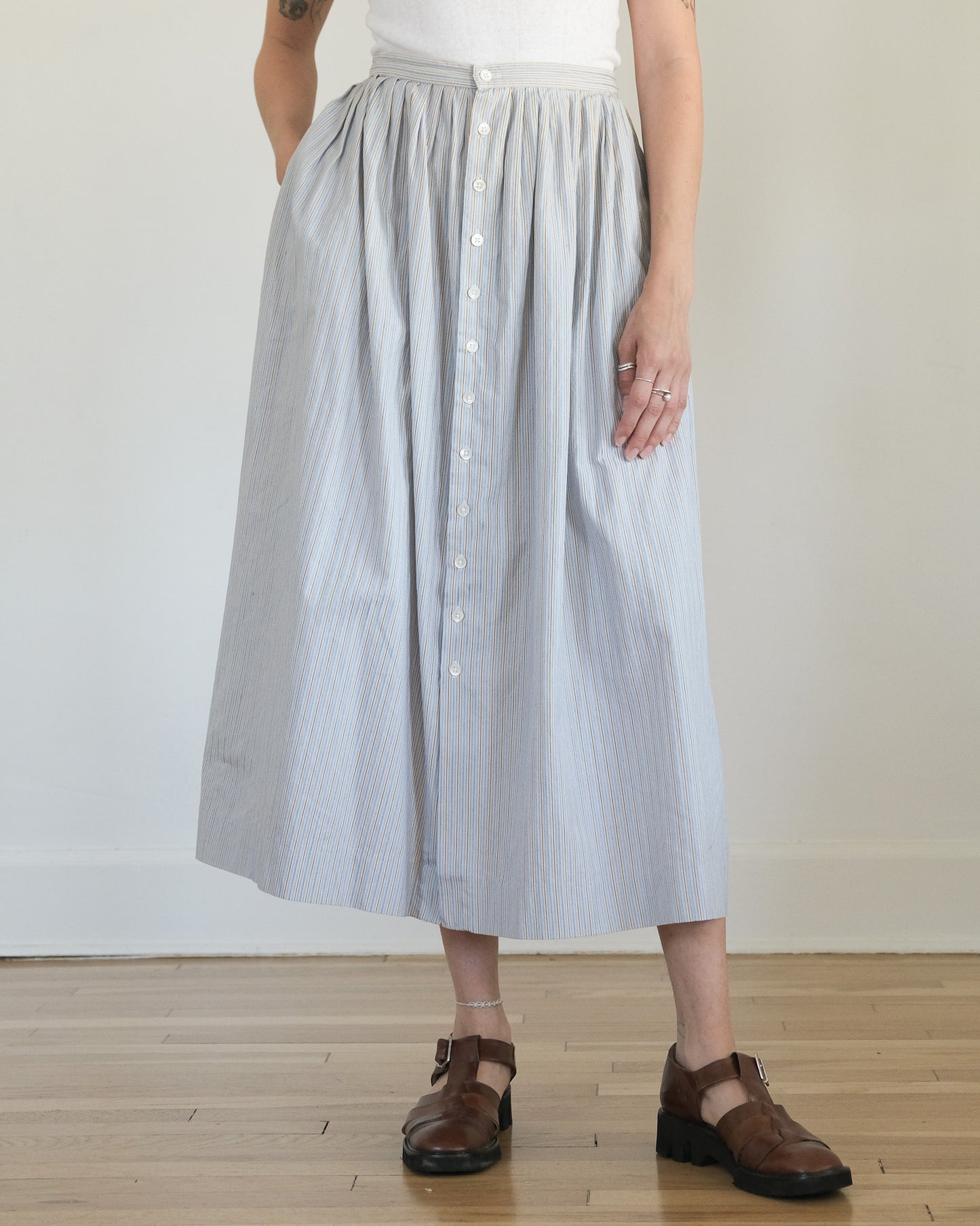 Calvin Klein cotton pinstripe skirt