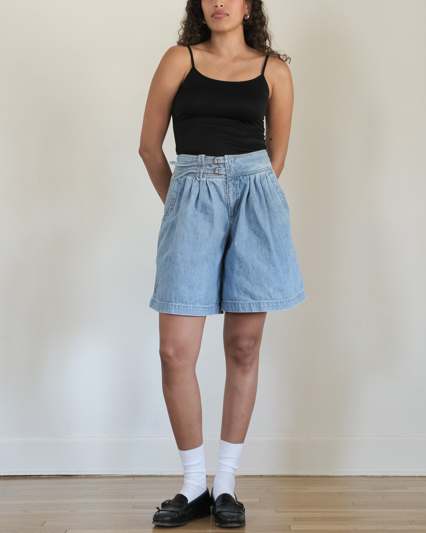 Liz Claiborne pleated denim shorts