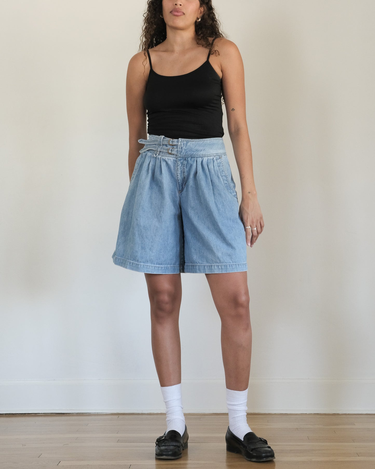 Liz Claiborne pleated denim shorts