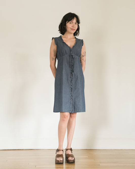 y2k Nanette Lepore chambray dress