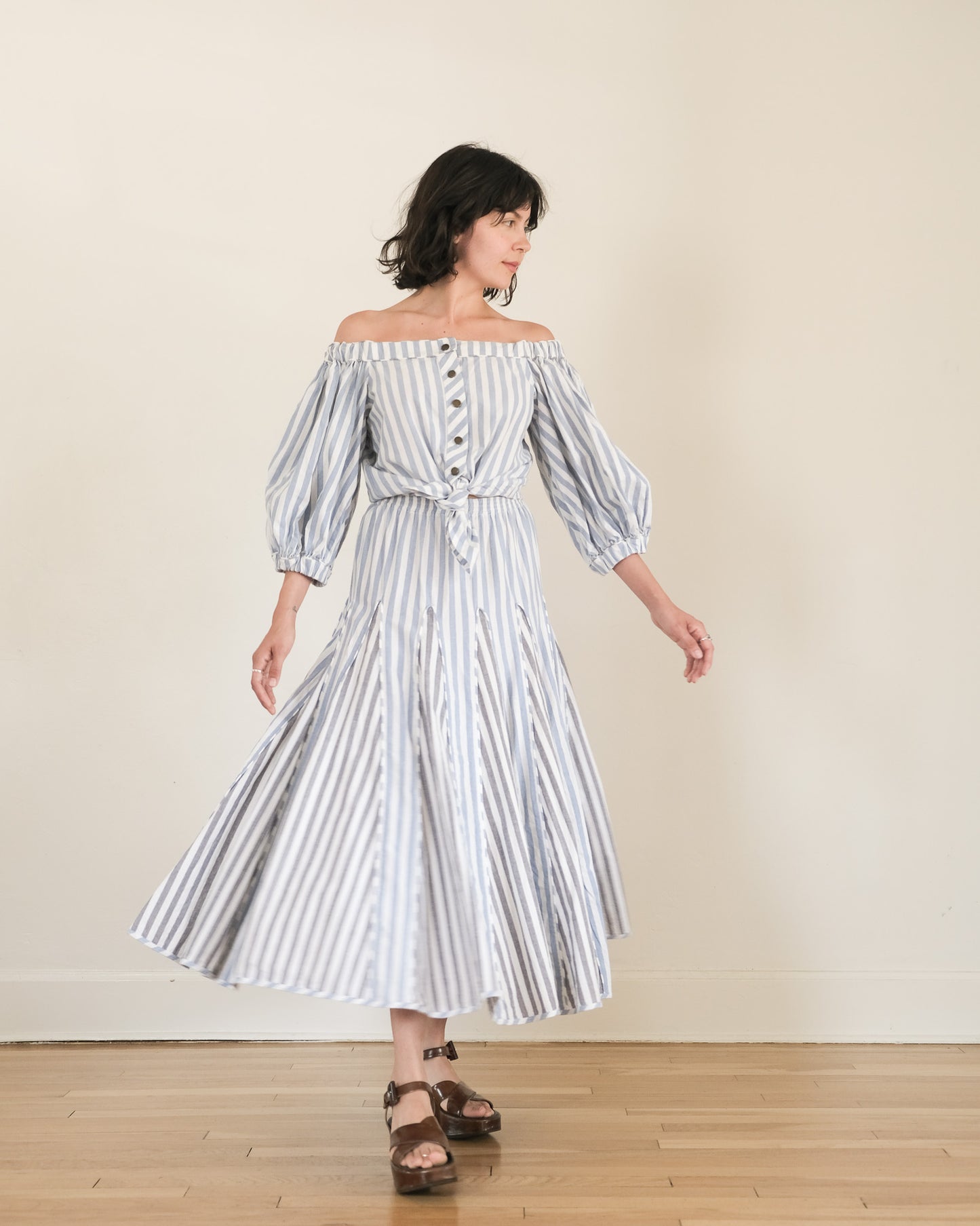90s Jan Barboglio cotton skirt set