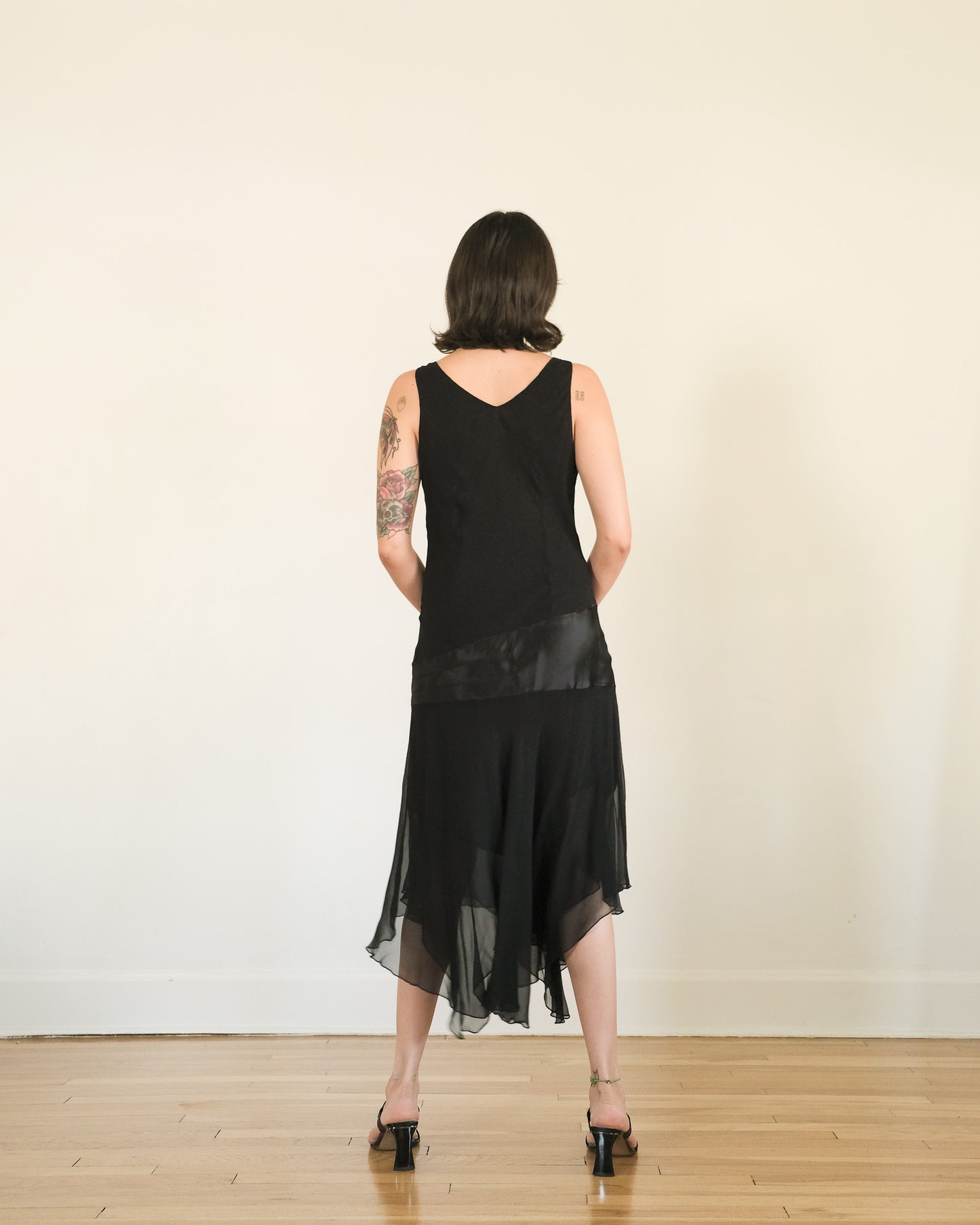 y2k silk chiffon bias cut slip dress