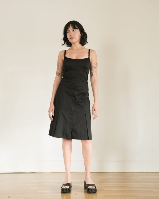 y2k pleated cotton dress
