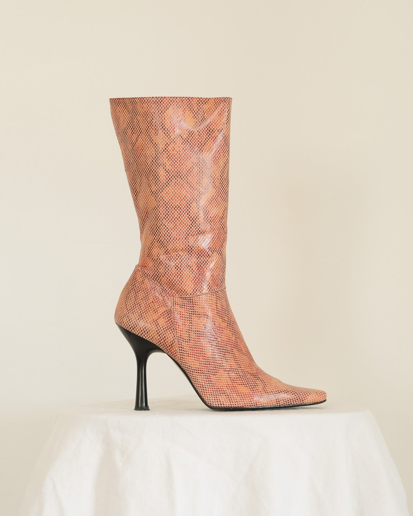 y2k bebe snakeskin stiletto boots