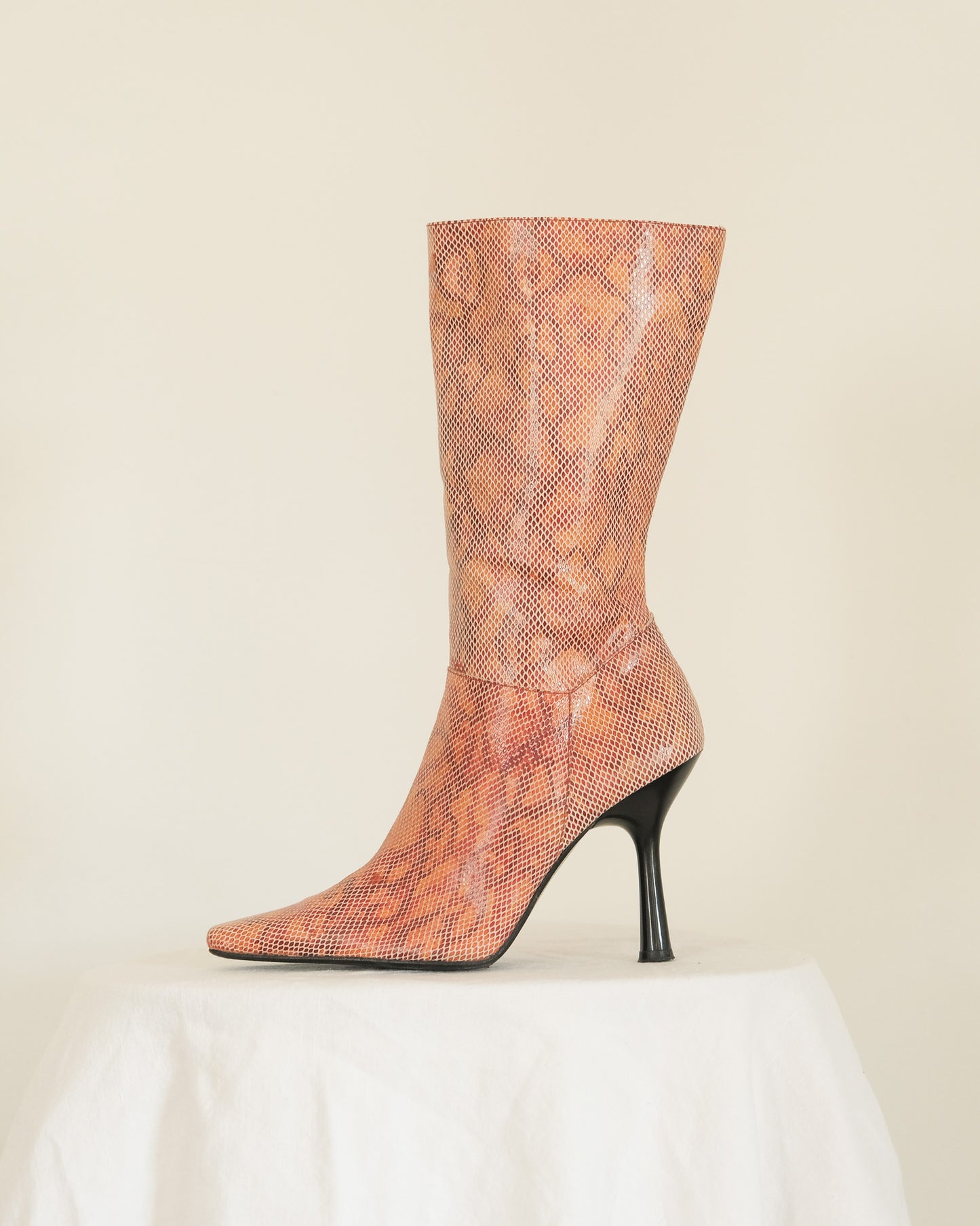 y2k bebe snakeskin stiletto boots