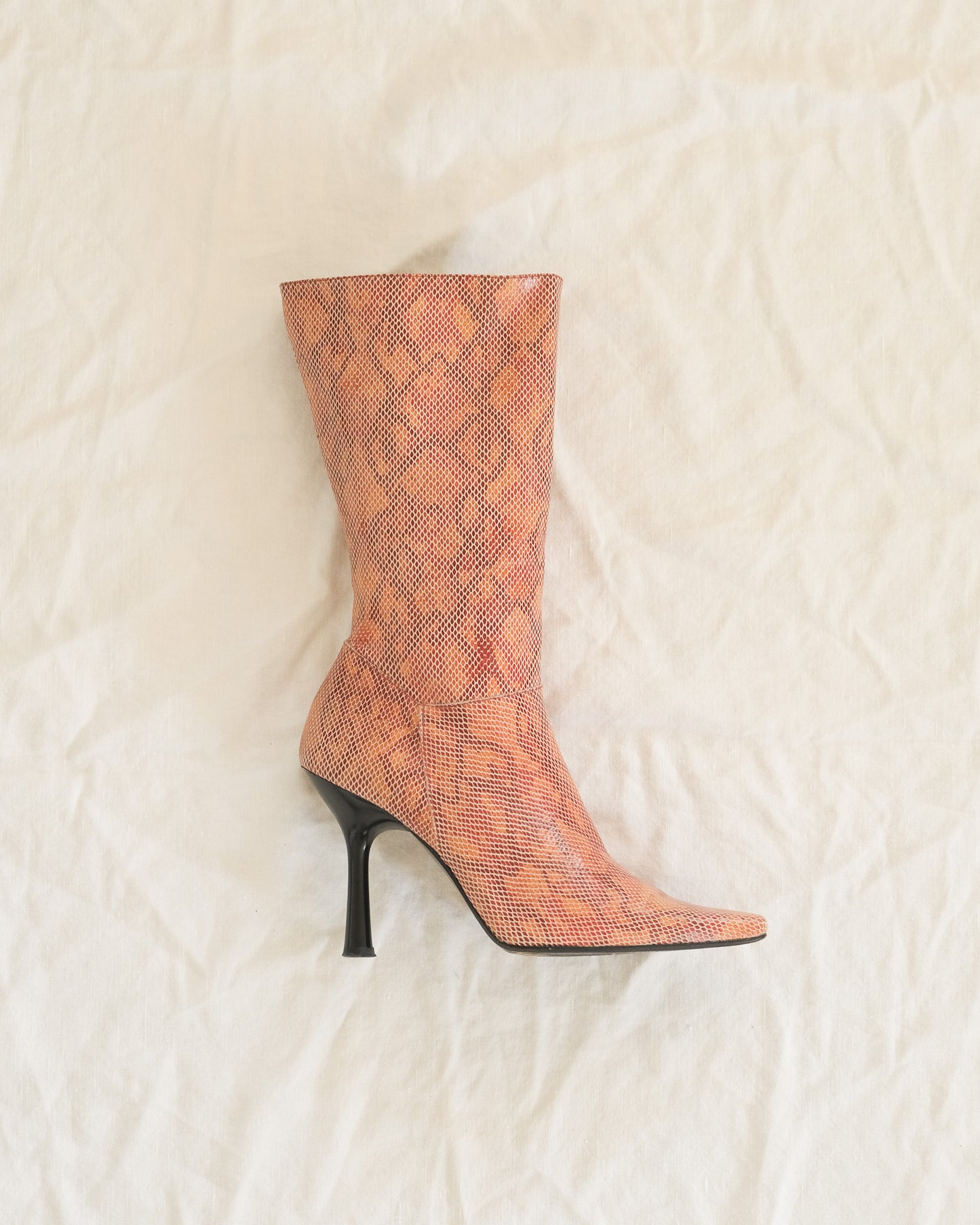 y2k bebe snakeskin stiletto boots