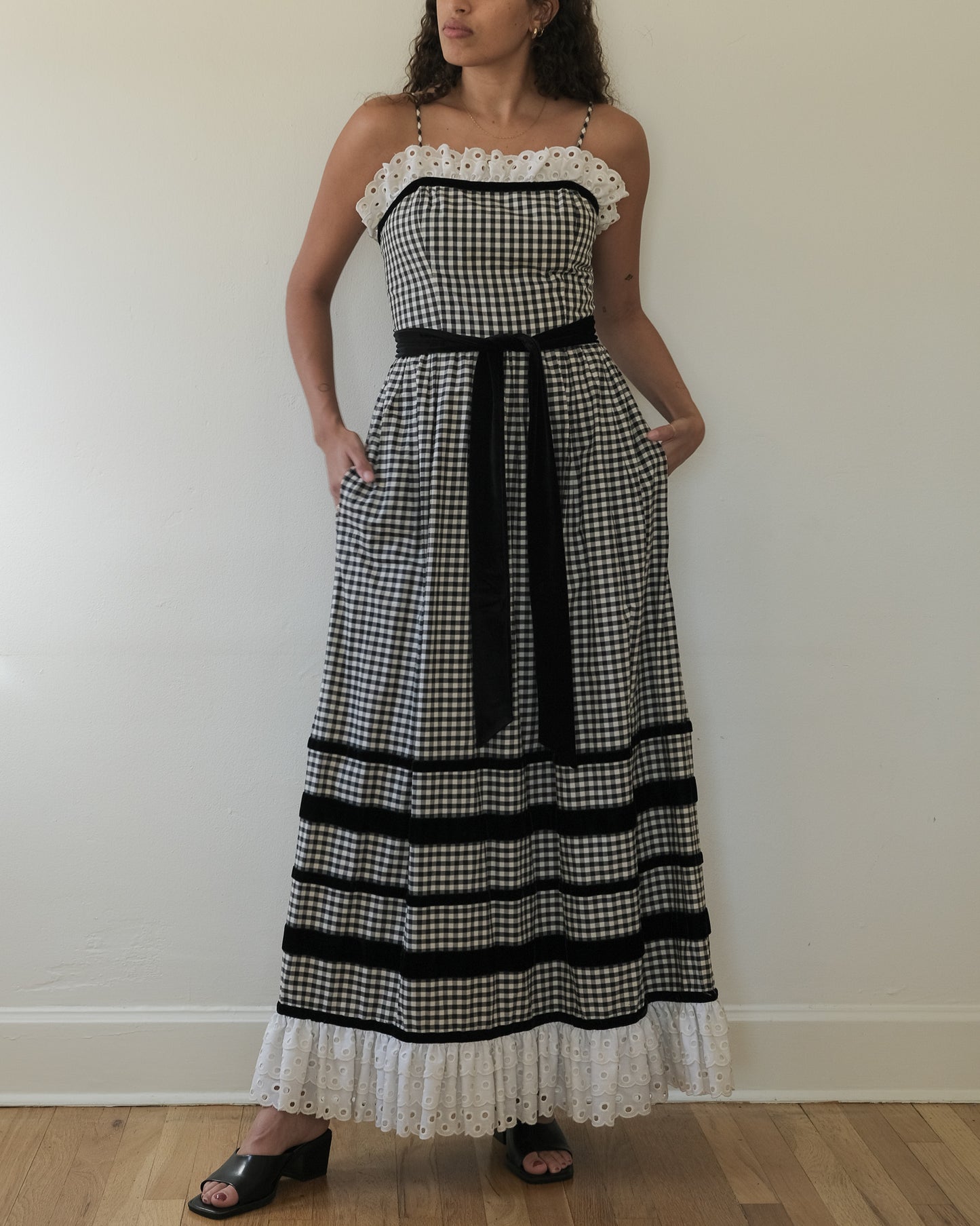 70s LILLIE RUBIN GINGHAM DRESS