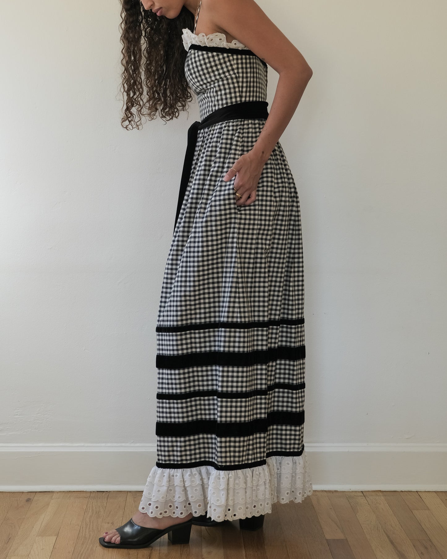 70s LILLIE RUBIN GINGHAM DRESS