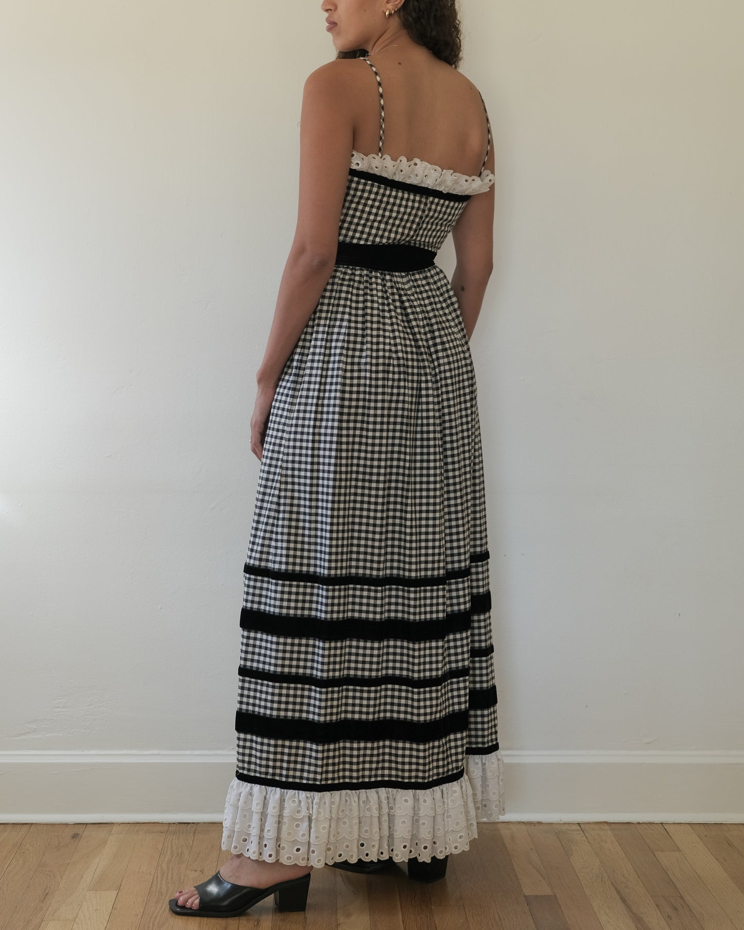 70s LILLIE RUBIN GINGHAM DRESS