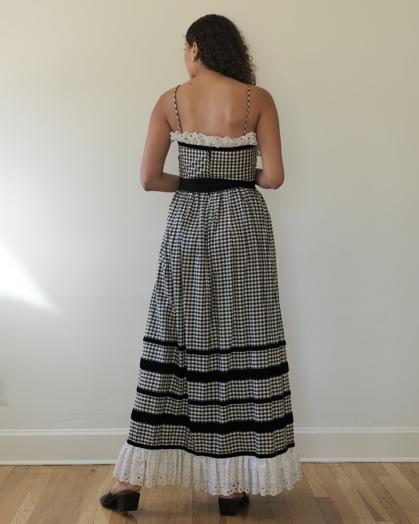 70s LILLIE RUBIN GINGHAM DRESS