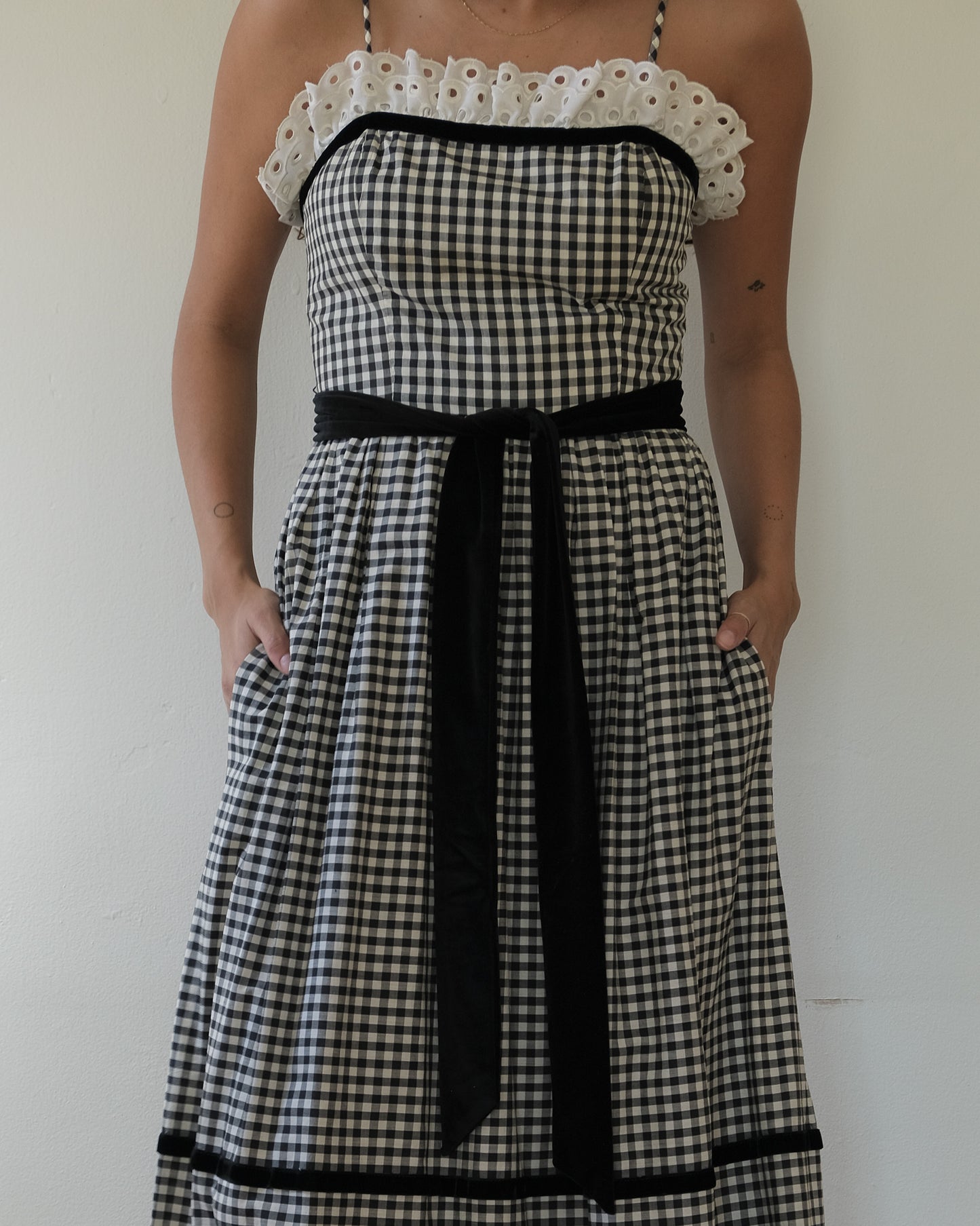 70s LILLIE RUBIN GINGHAM DRESS